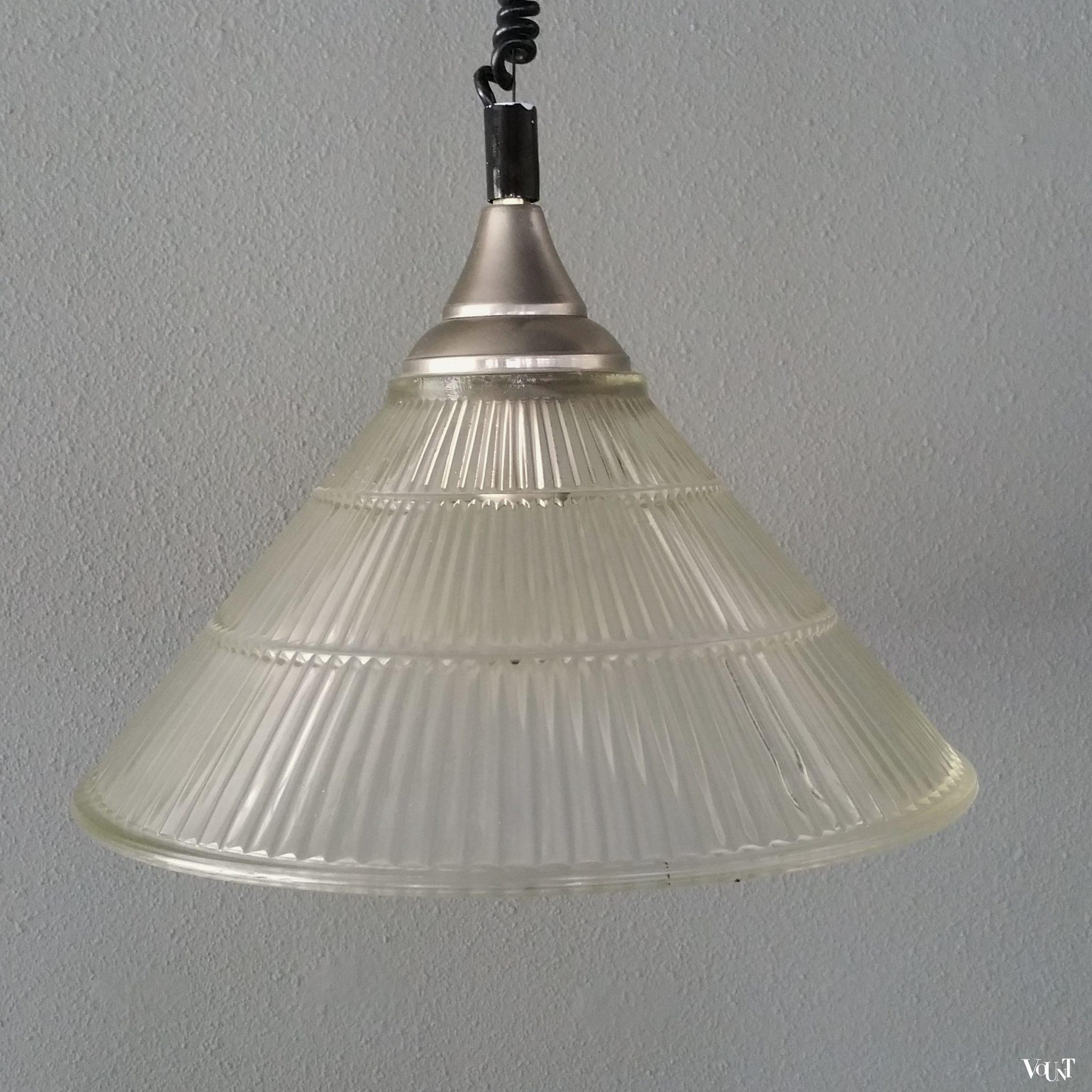 In hoogte verstelbare holophane hanglamp, jaren '70