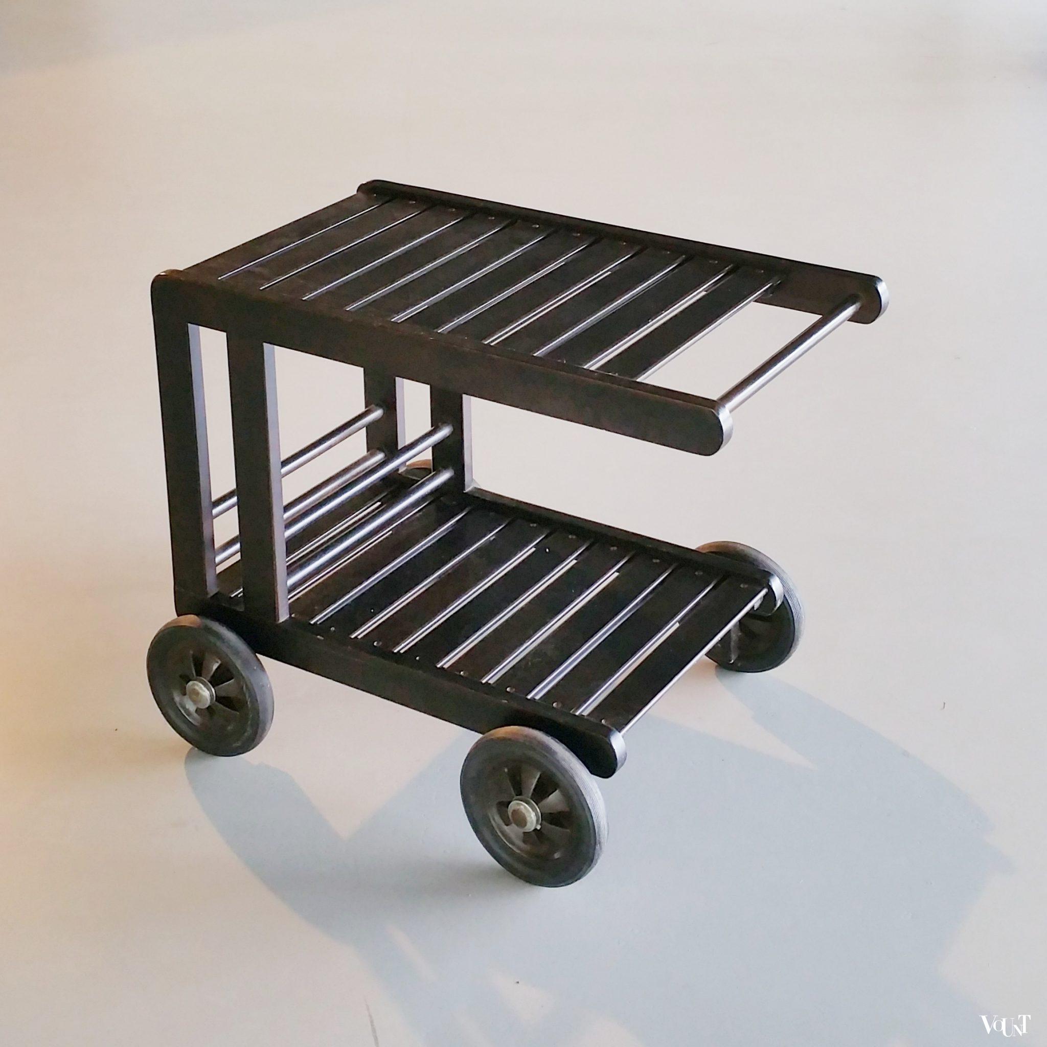 Vintage houten trolley, Herlag, jaren '70