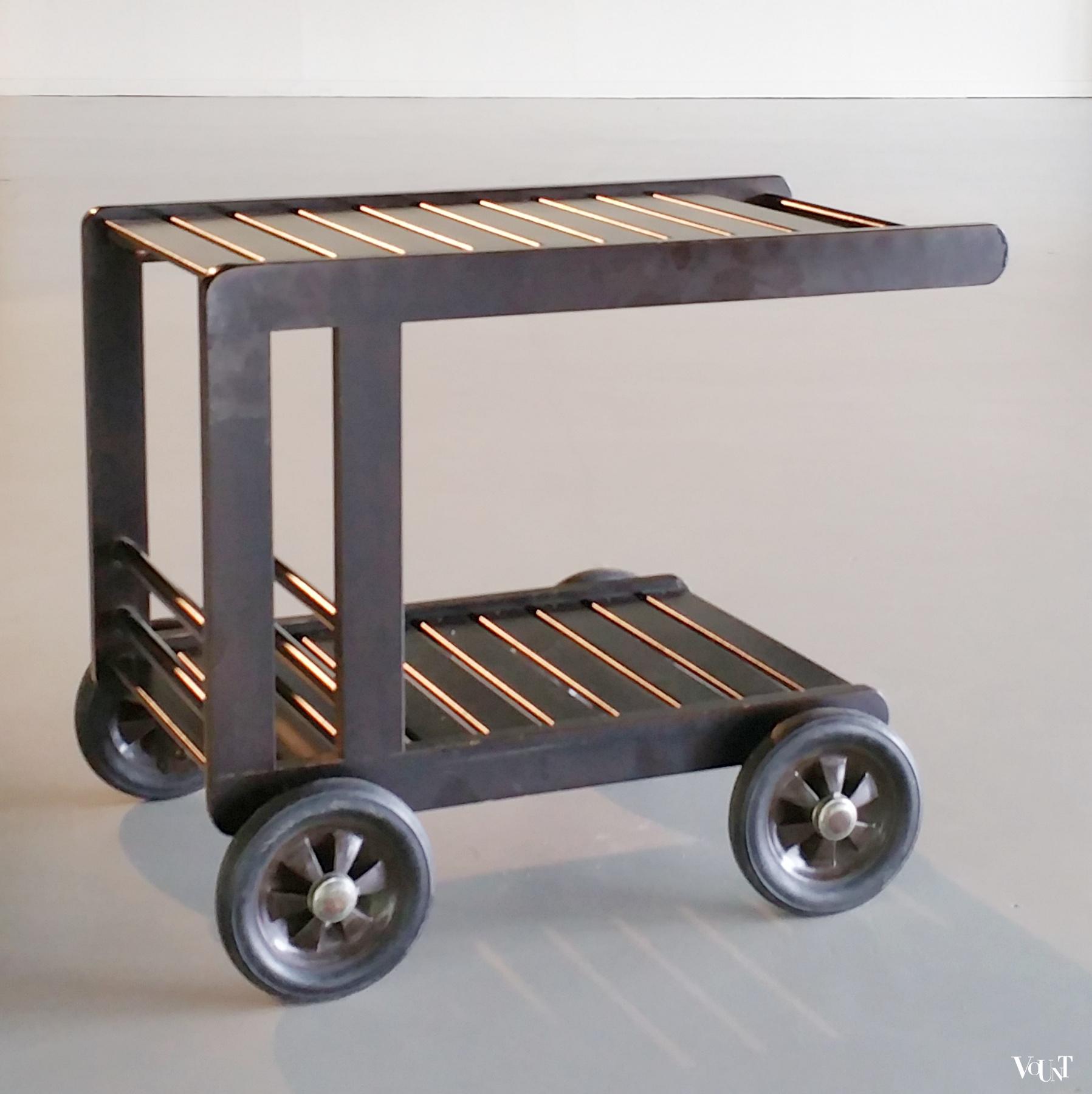 Vintage houten trolley, Herlag, jaren '70