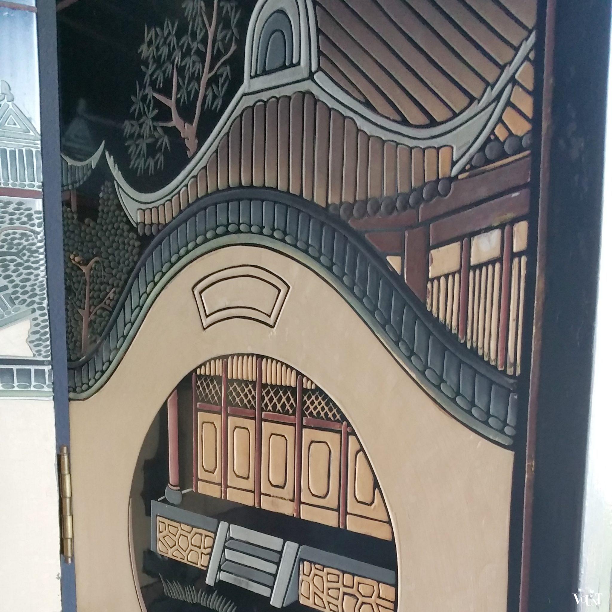 Vintage Aziatisch 6-slags kamerscherm, ca. jaren '60