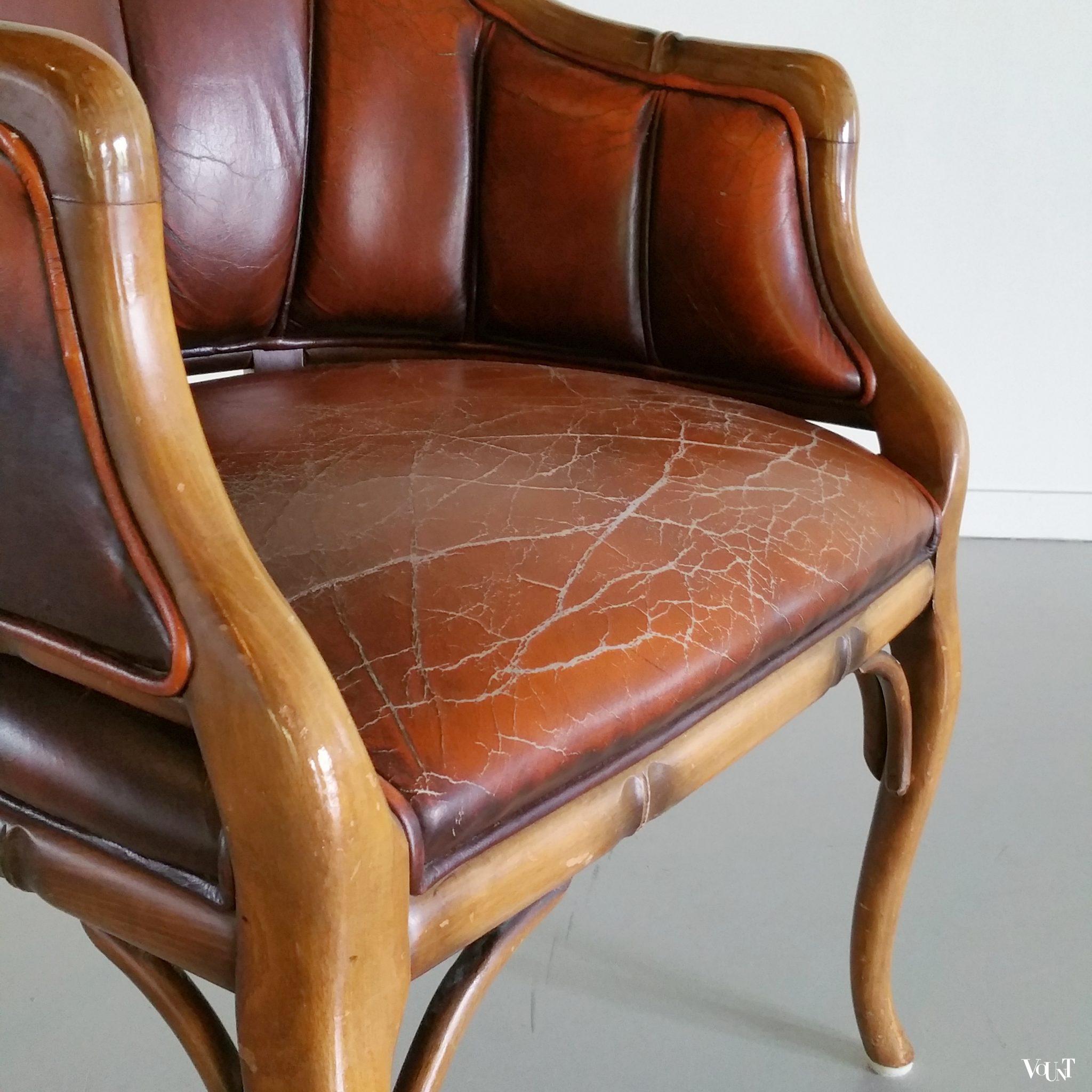 Faux bamboo kuipstoel / fauteuil, jaren '70