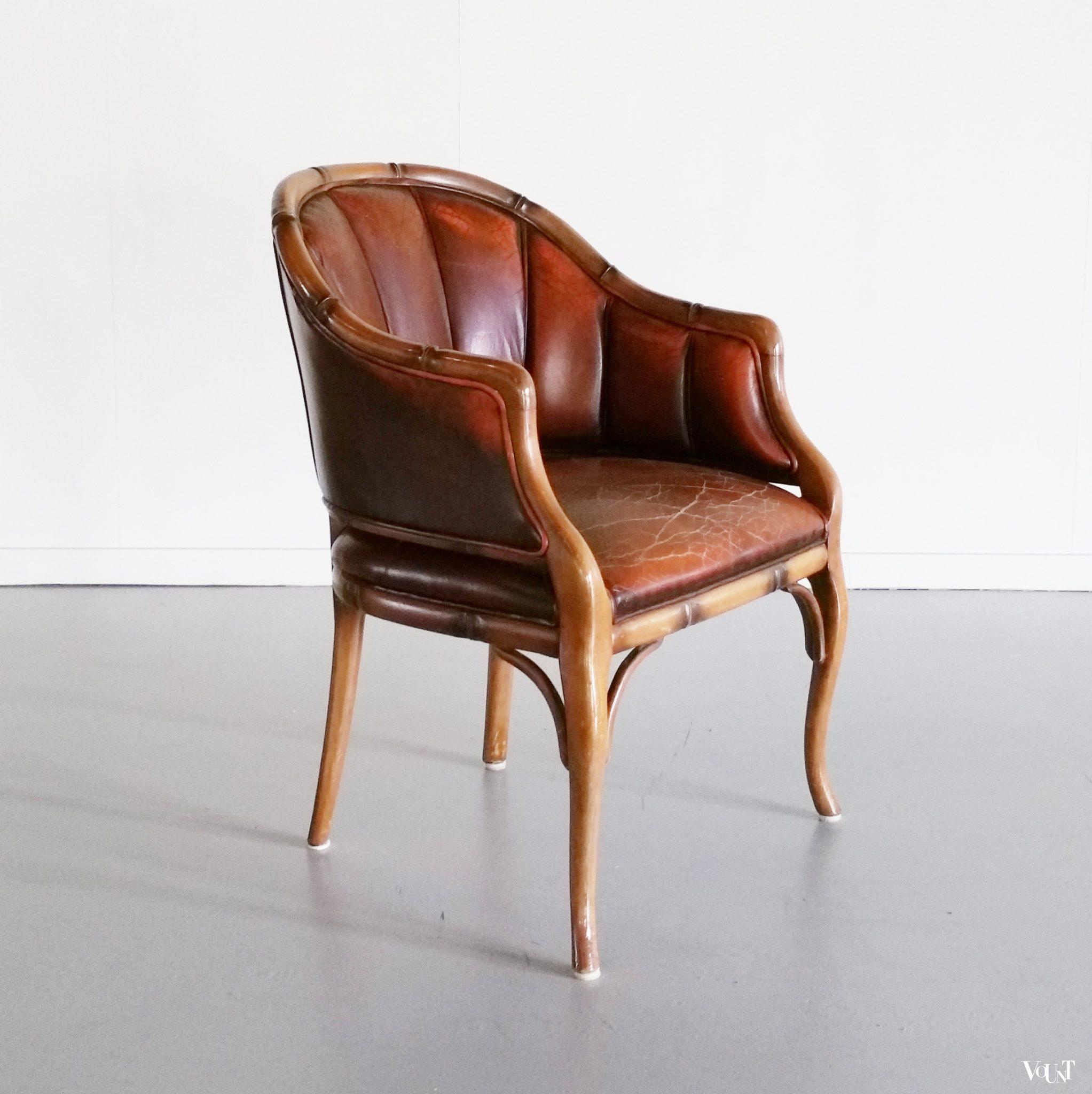 Faux bamboo kuipstoel / fauteuil, jaren '70