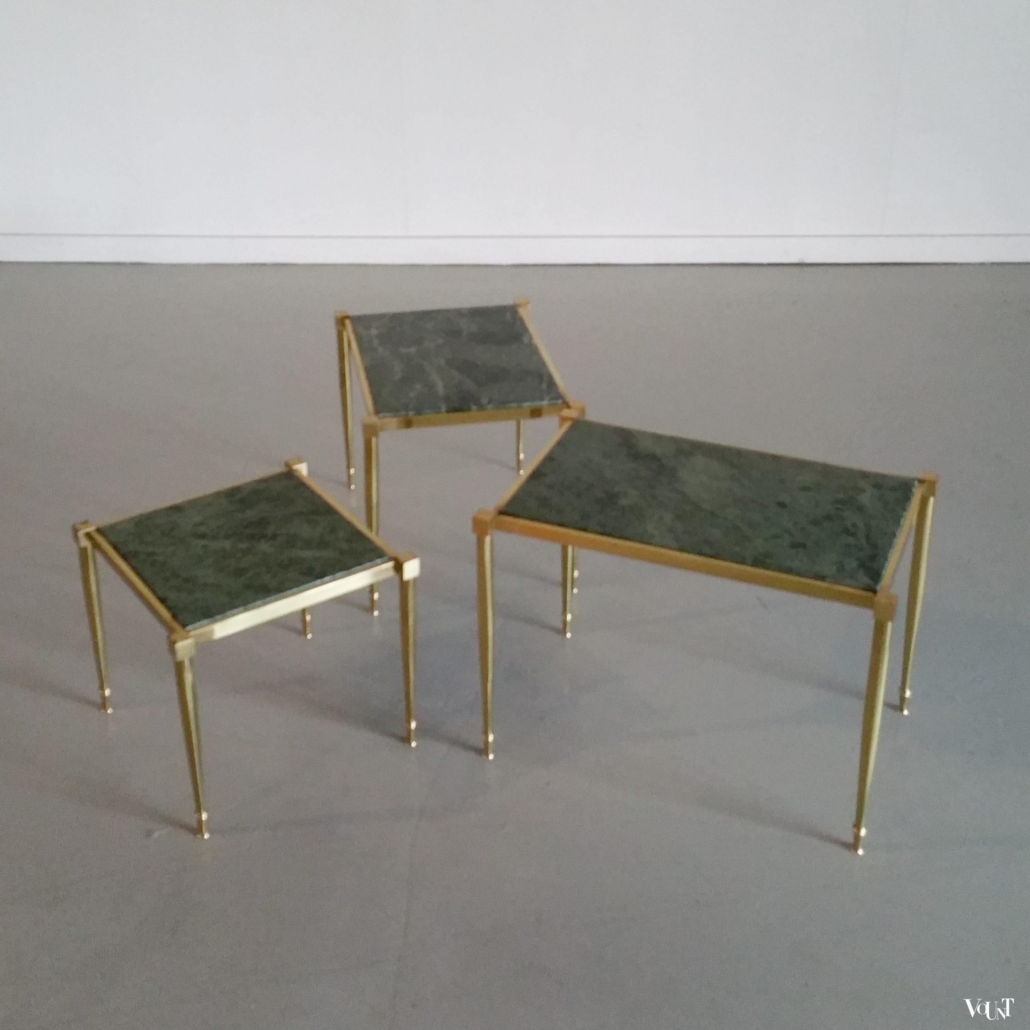 Mimiset messing en groen marmer, jaren '60