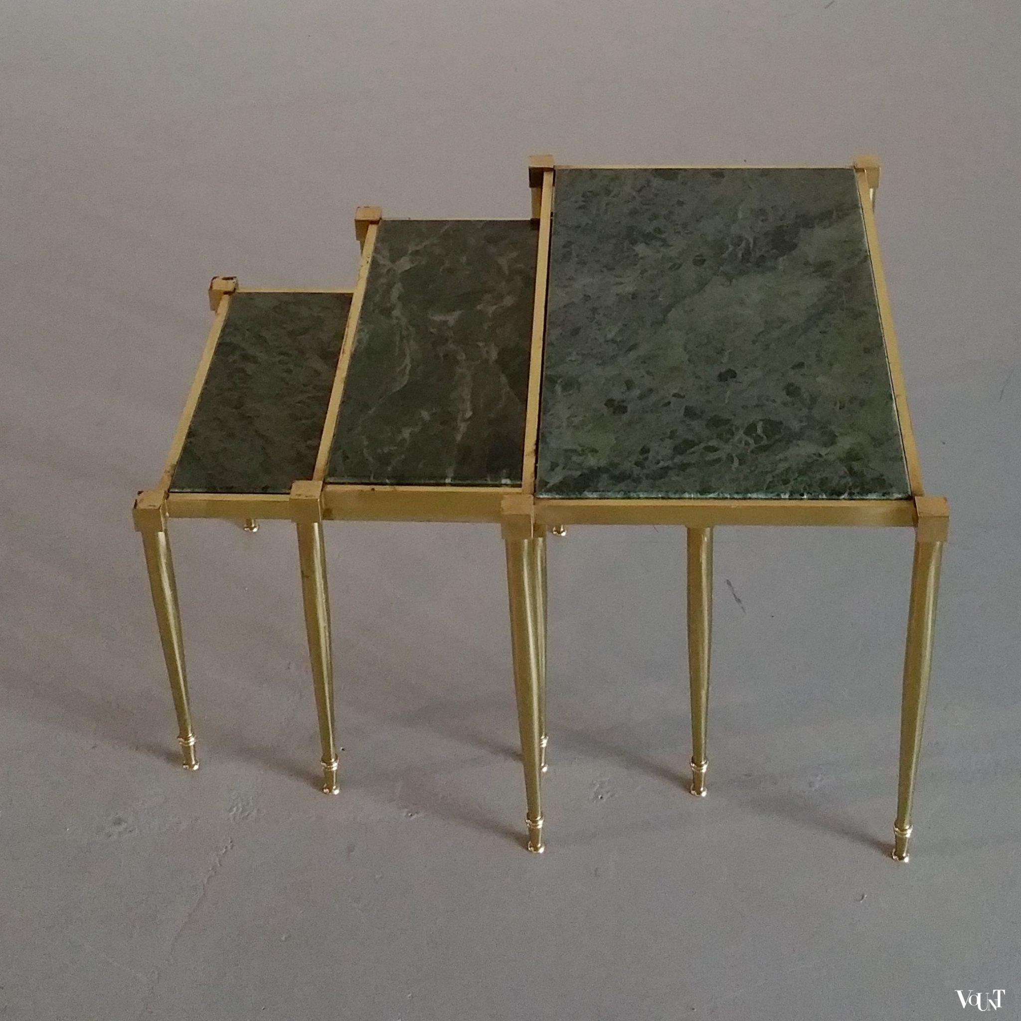 Mimiset messing en groen marmer, jaren '60