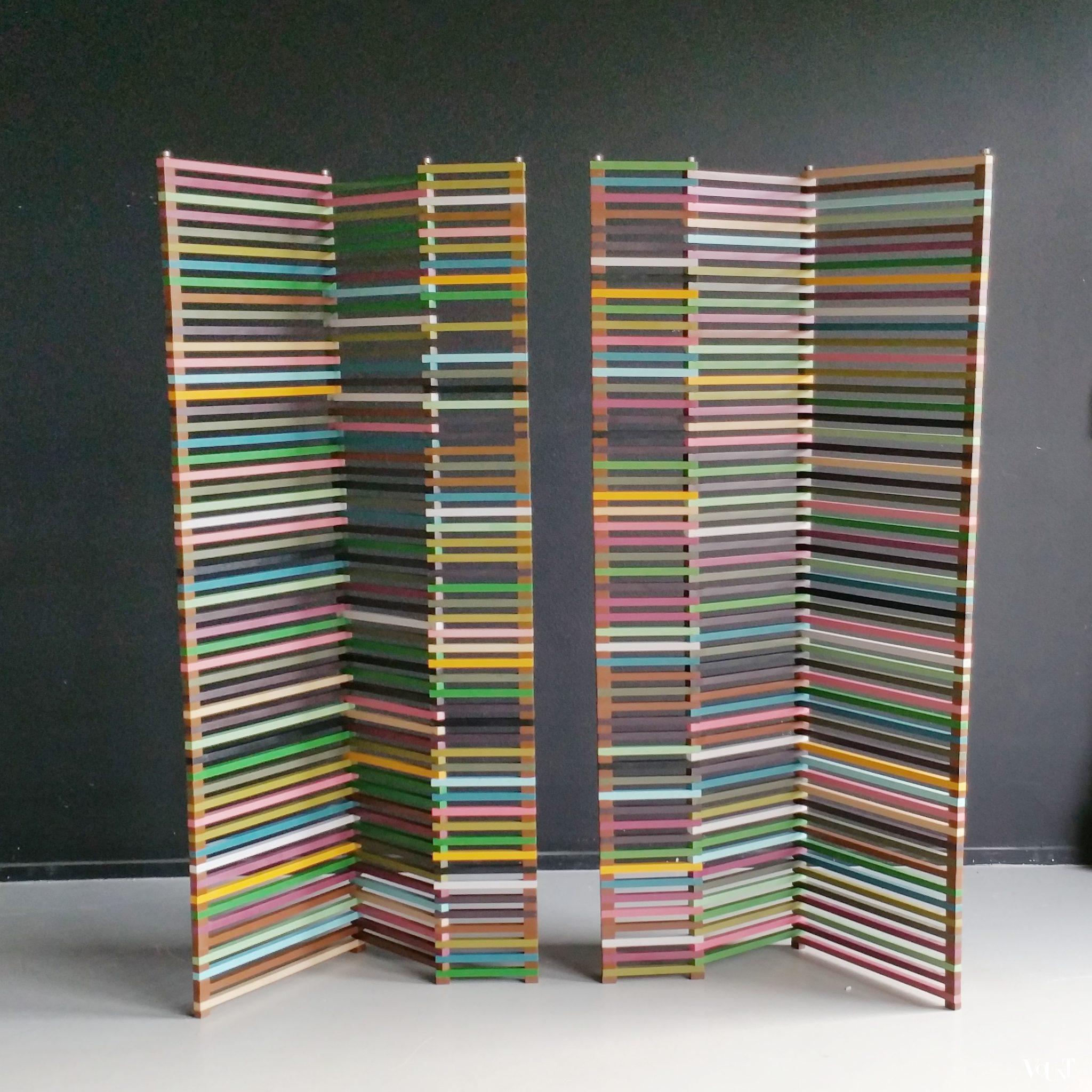 Set van 2 veelkleurige room dividers