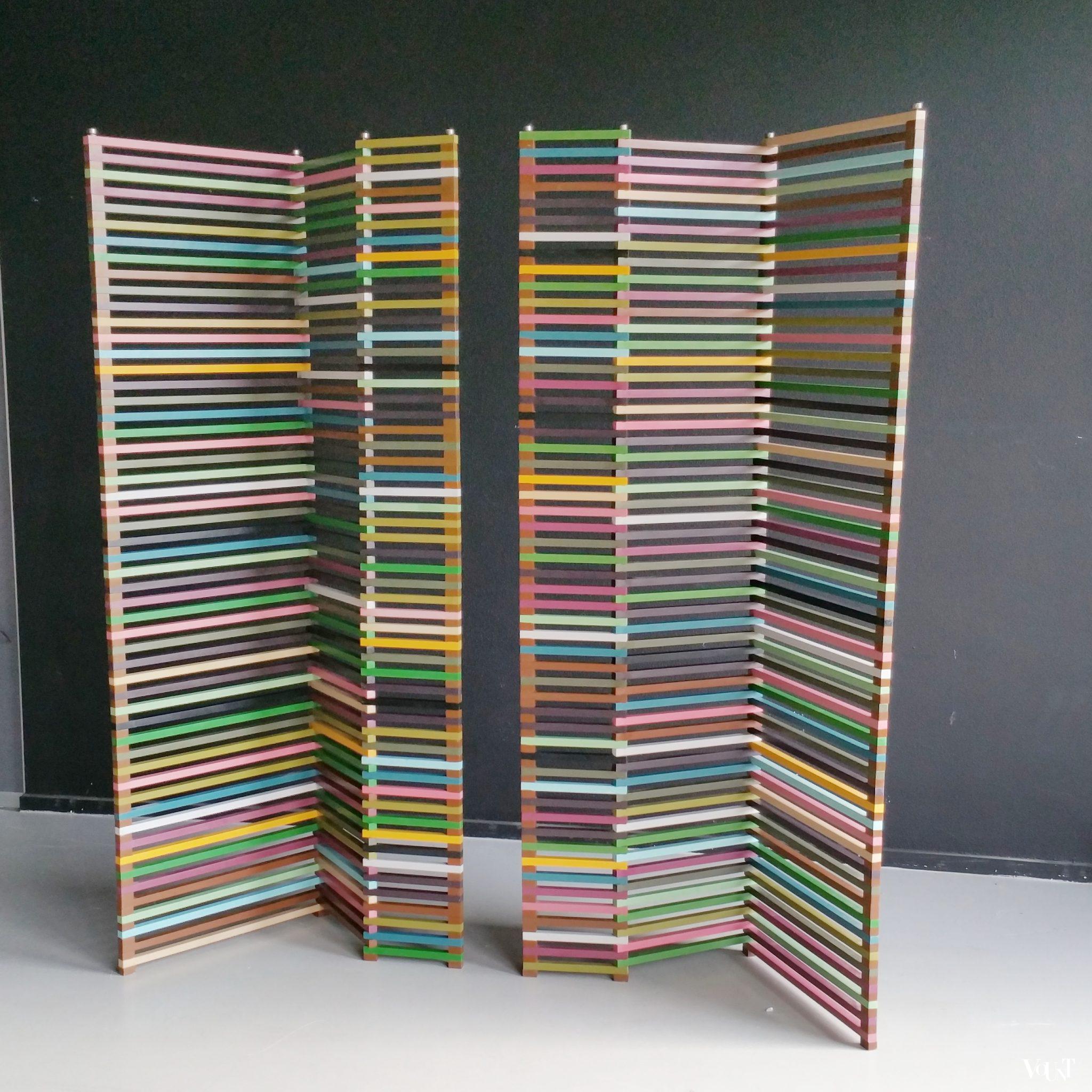 Set van 2 veelkleurige room dividers