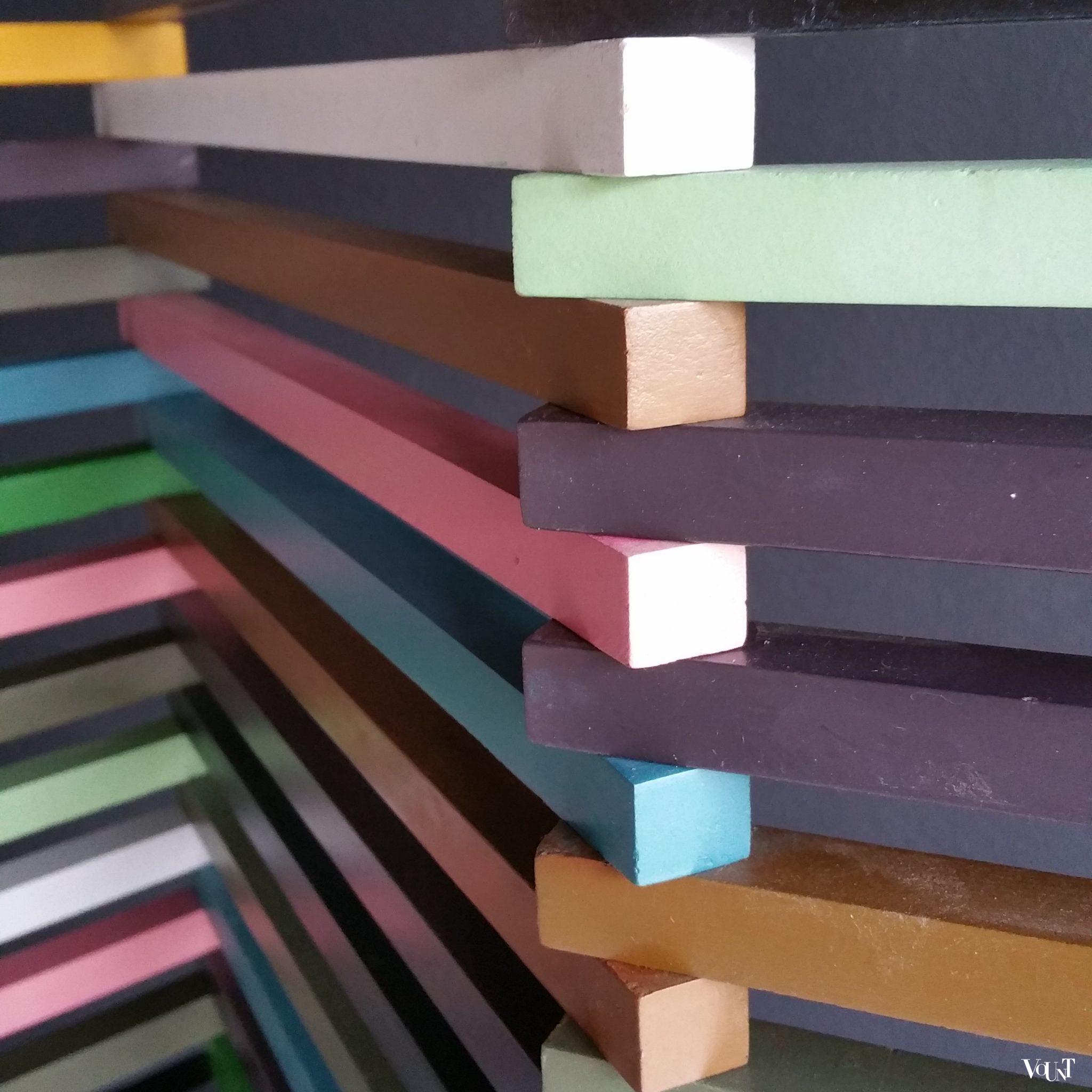 Set van 2 veelkleurige room dividers