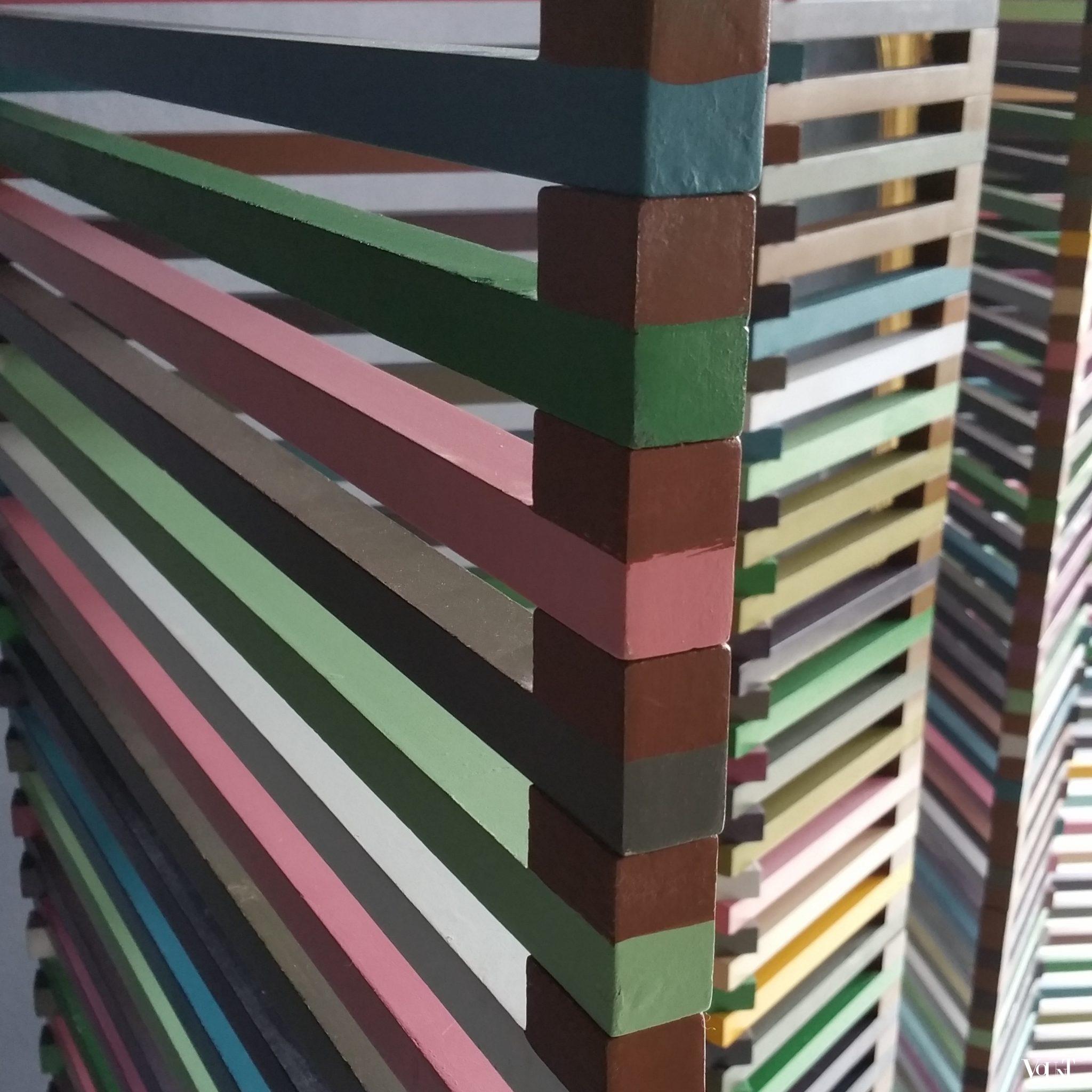 Set van 2 veelkleurige room dividers