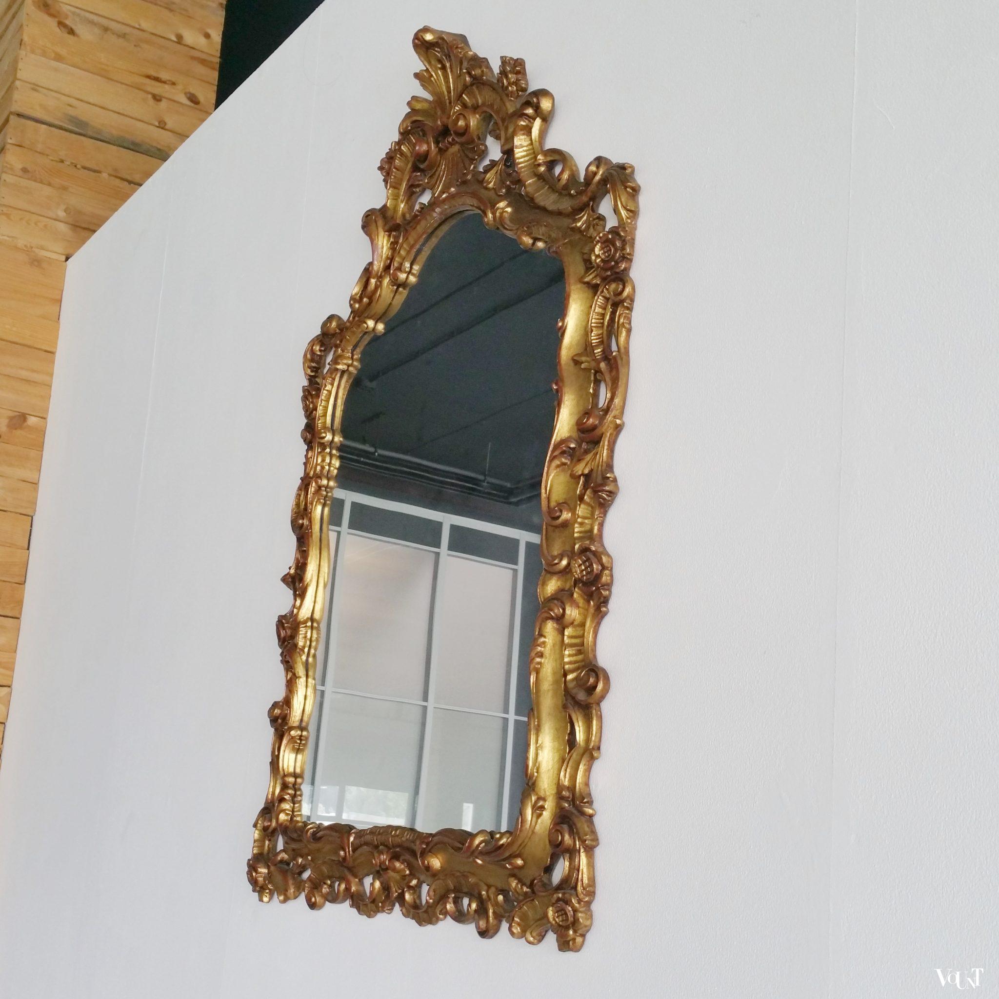 Mid-century "gouden" console en spiegel in barok-stijl, jaren '50/'60