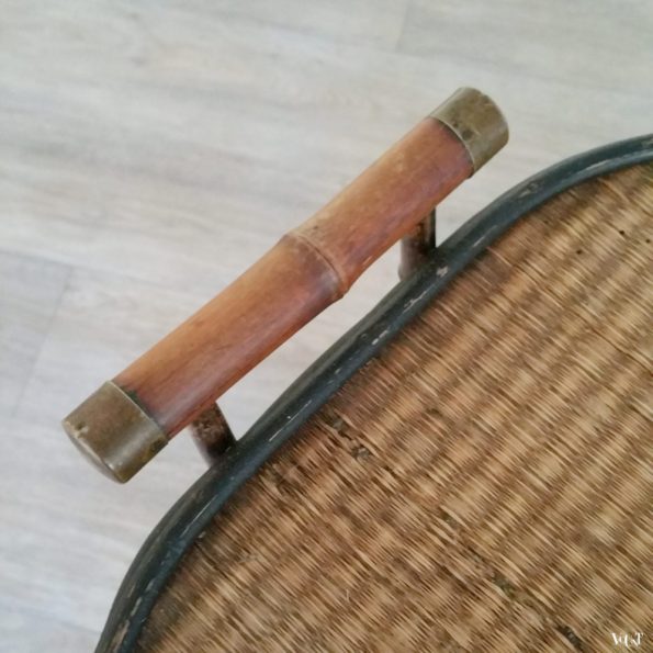 Antieke bamboe bijzettafel/theetafel, eind 19e eeuw