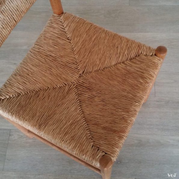4 houten rietgematte stoelen, (in de stijl van) Charlotte Perriand, jaren '50
