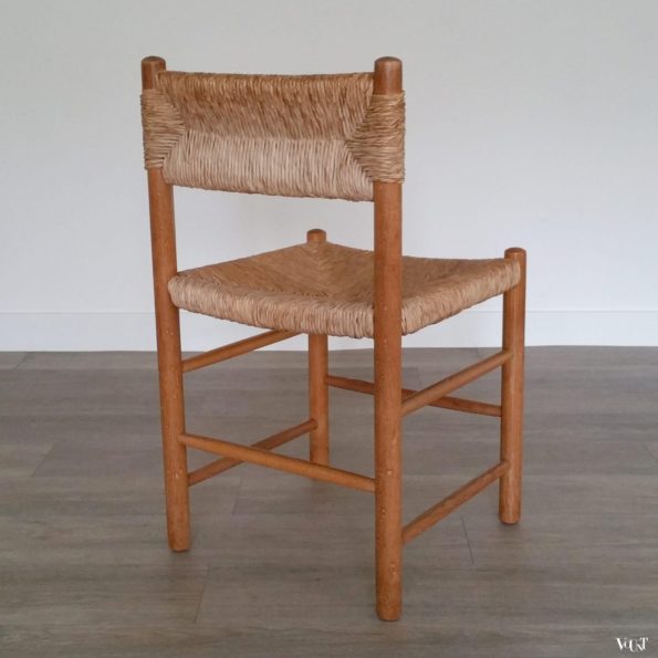 4 houten rietgematte stoelen, (in de stijl van) Charlotte Perriand, jaren '50