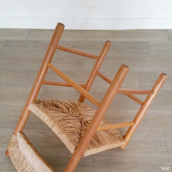 4 houten rietgematte stoelen, (in de stijl van) Charlotte Perriand, jaren '50