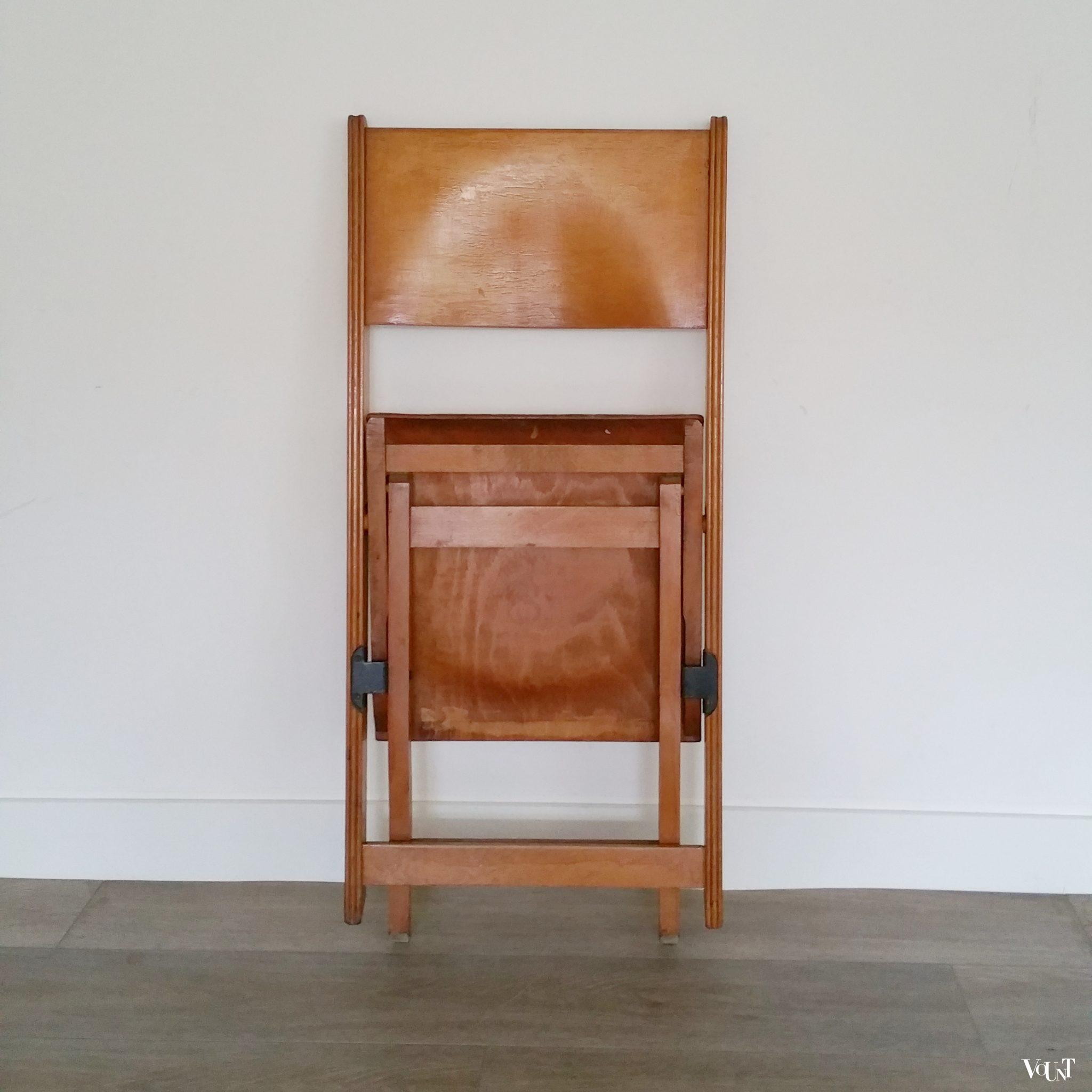Deense vintage plywood klapstoel, ca. jaren '60