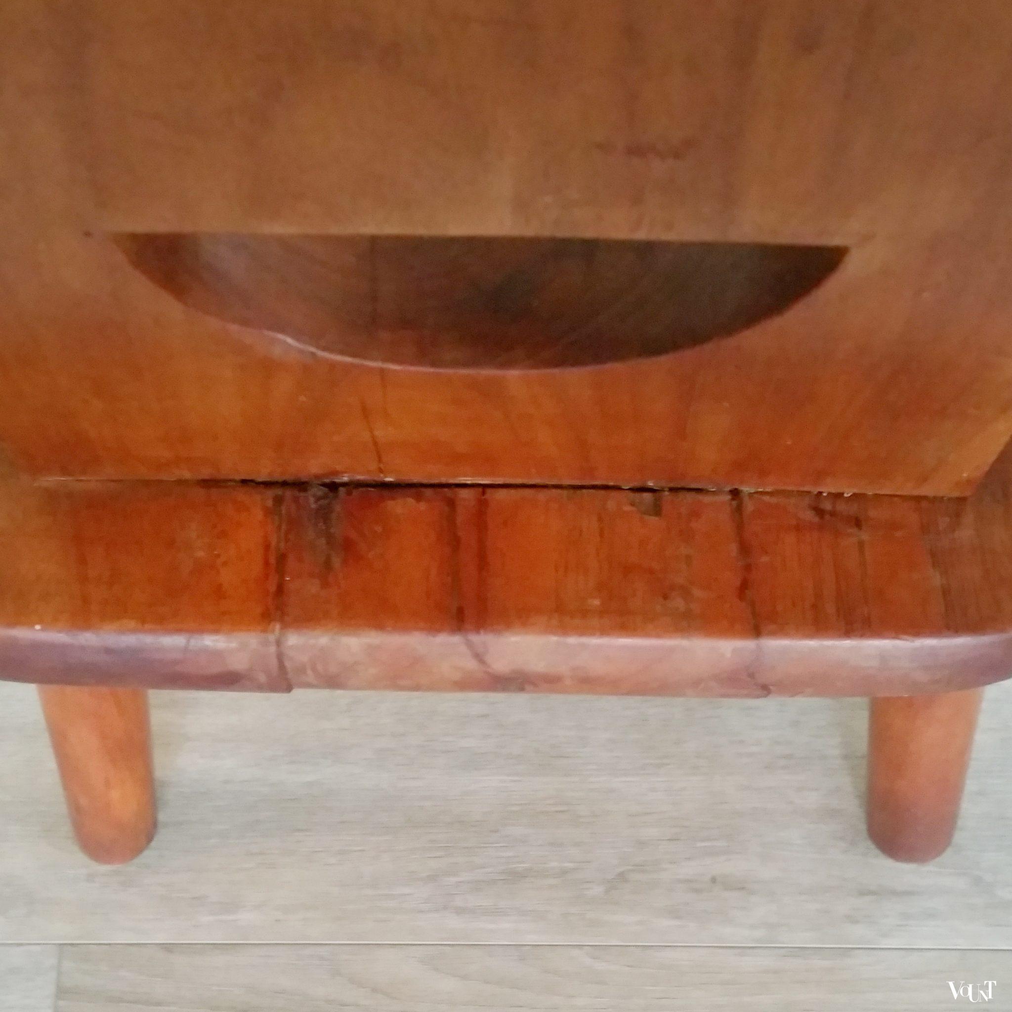 Brutalistische houten stoel, jaren '60/'70