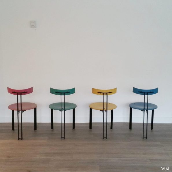 Set van 4 Memphis-stijl stoelen, jaren '80