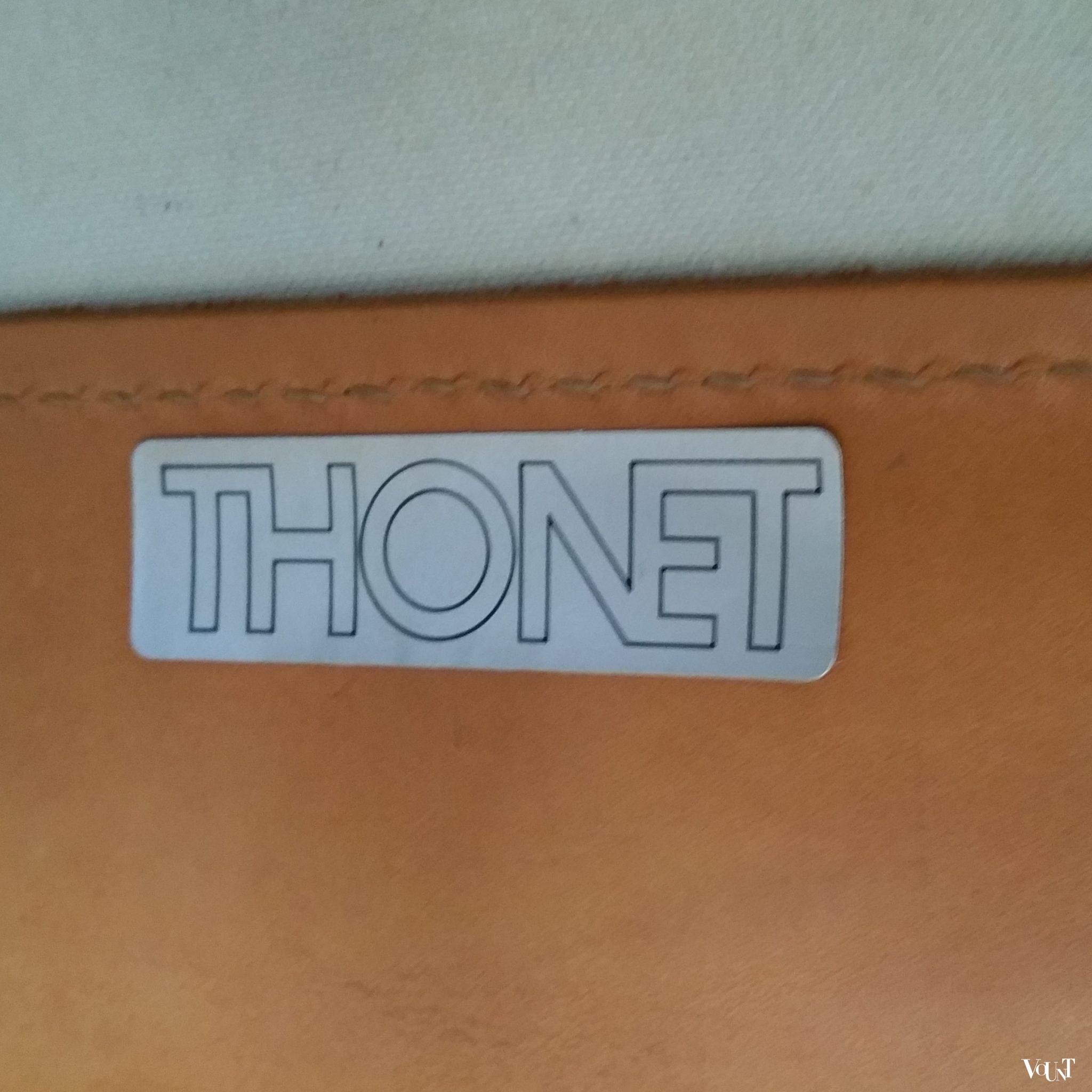 Set van 2 S34 buisframestoelen met leren bekleding, Mart Stam voor Thonet, 1980