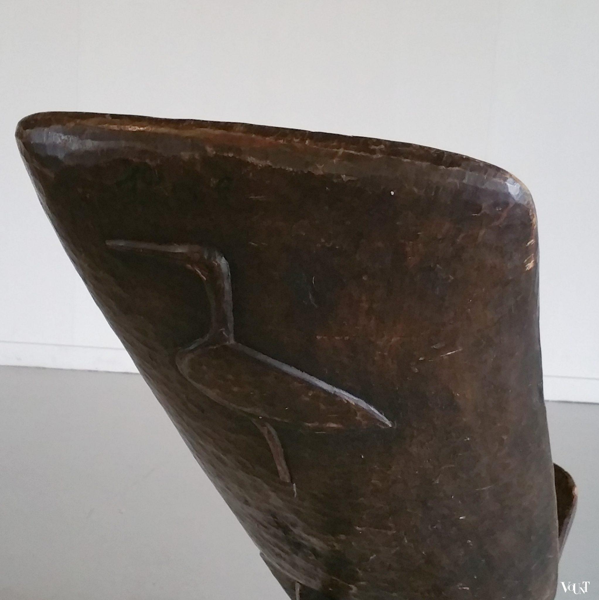 Vintage zwarte Afrikaanse palaver stoel