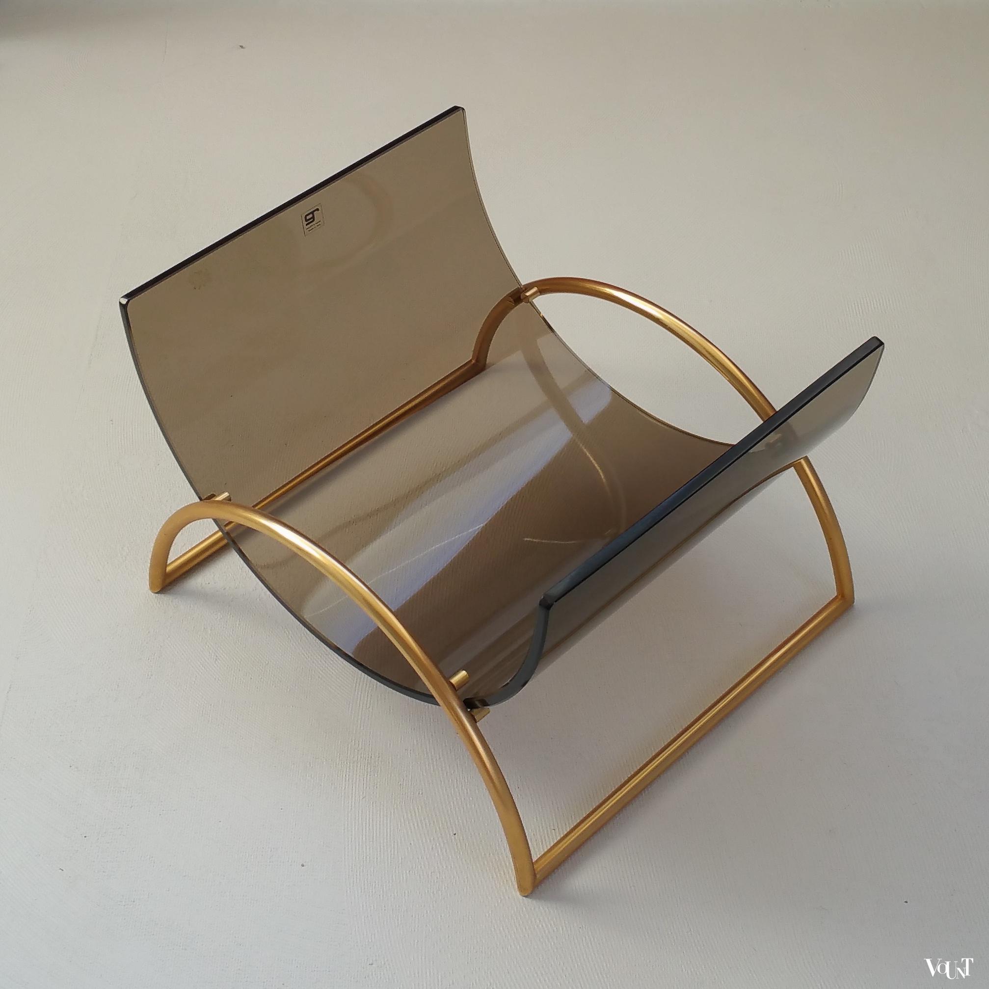 Lectuurmand messing en glas, Gallotti & Radice, jaren '80