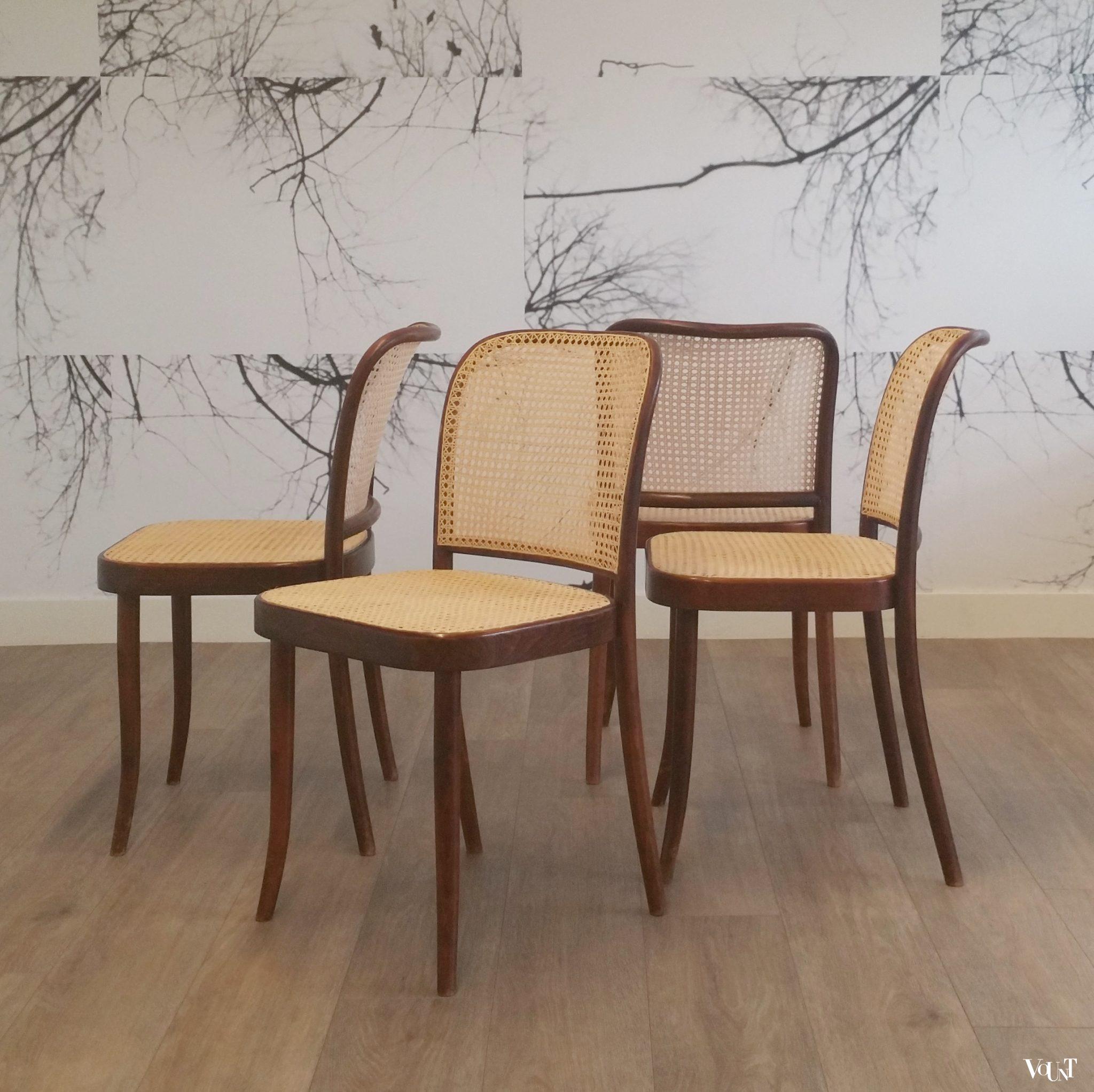 Set van 4 Praag of 811 stoelen, Ligna, jaren '50/'60