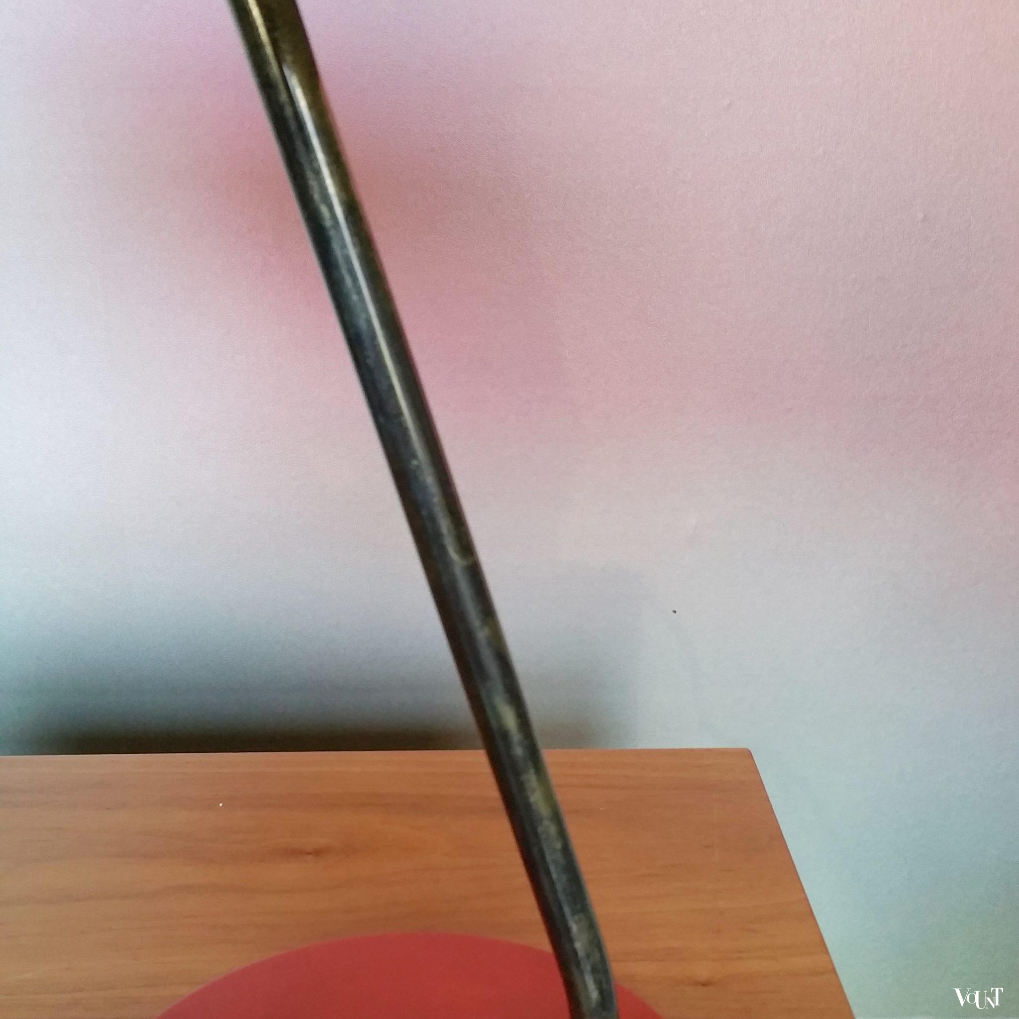 Rode metalen bureaulamp, VEB Narva Leuchtenbau, jaren '60/'70