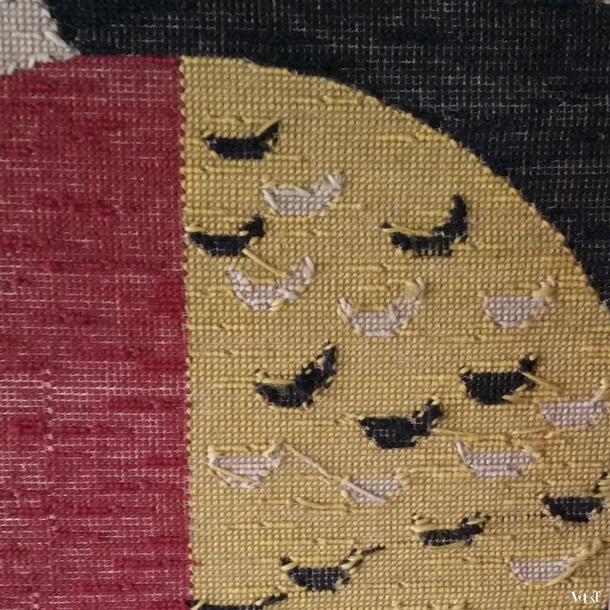 Groot wandkleed zeepaardje en vissen, jaren '60