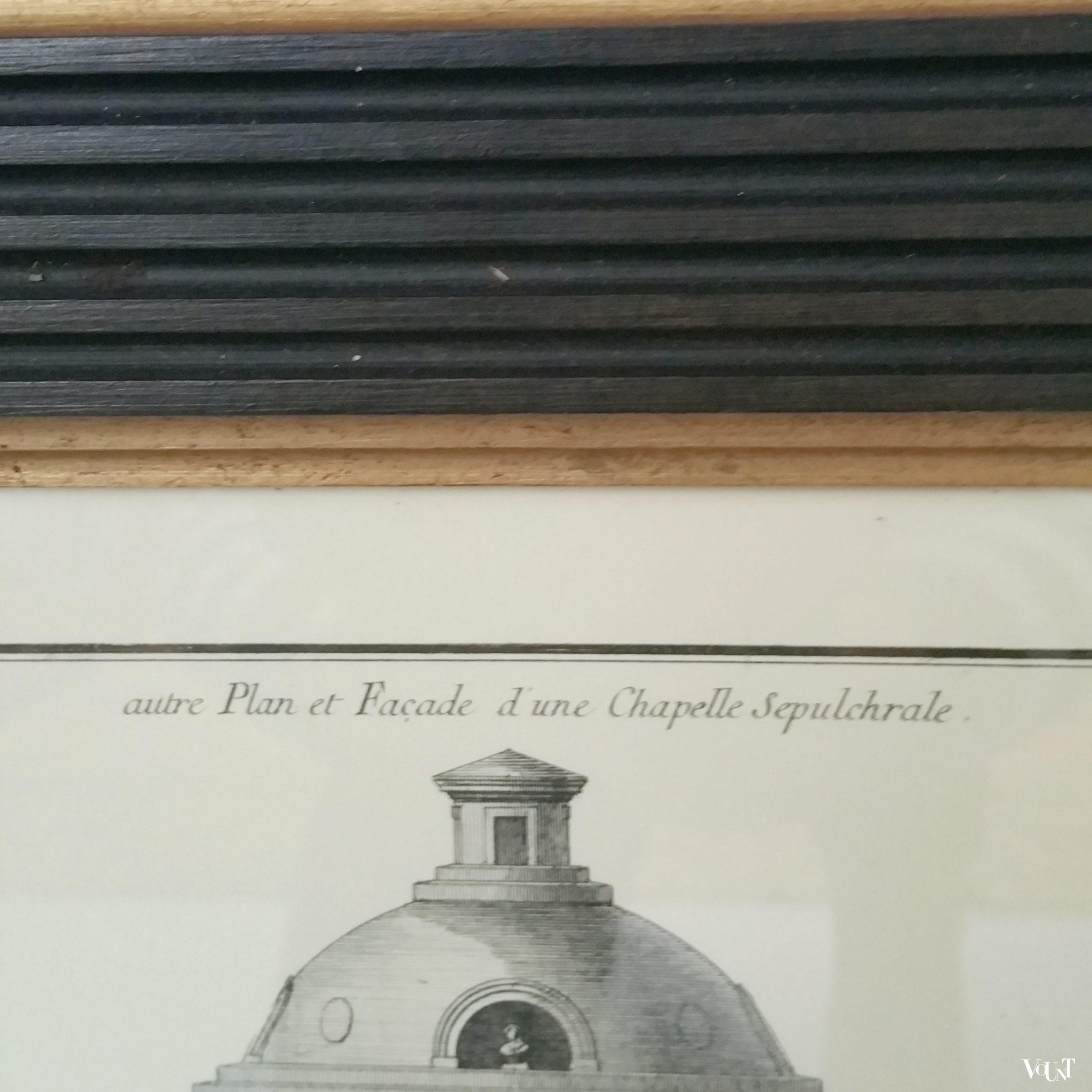 Set van 3 prints van gravures van J.F. de Neufforge in houten lijsten