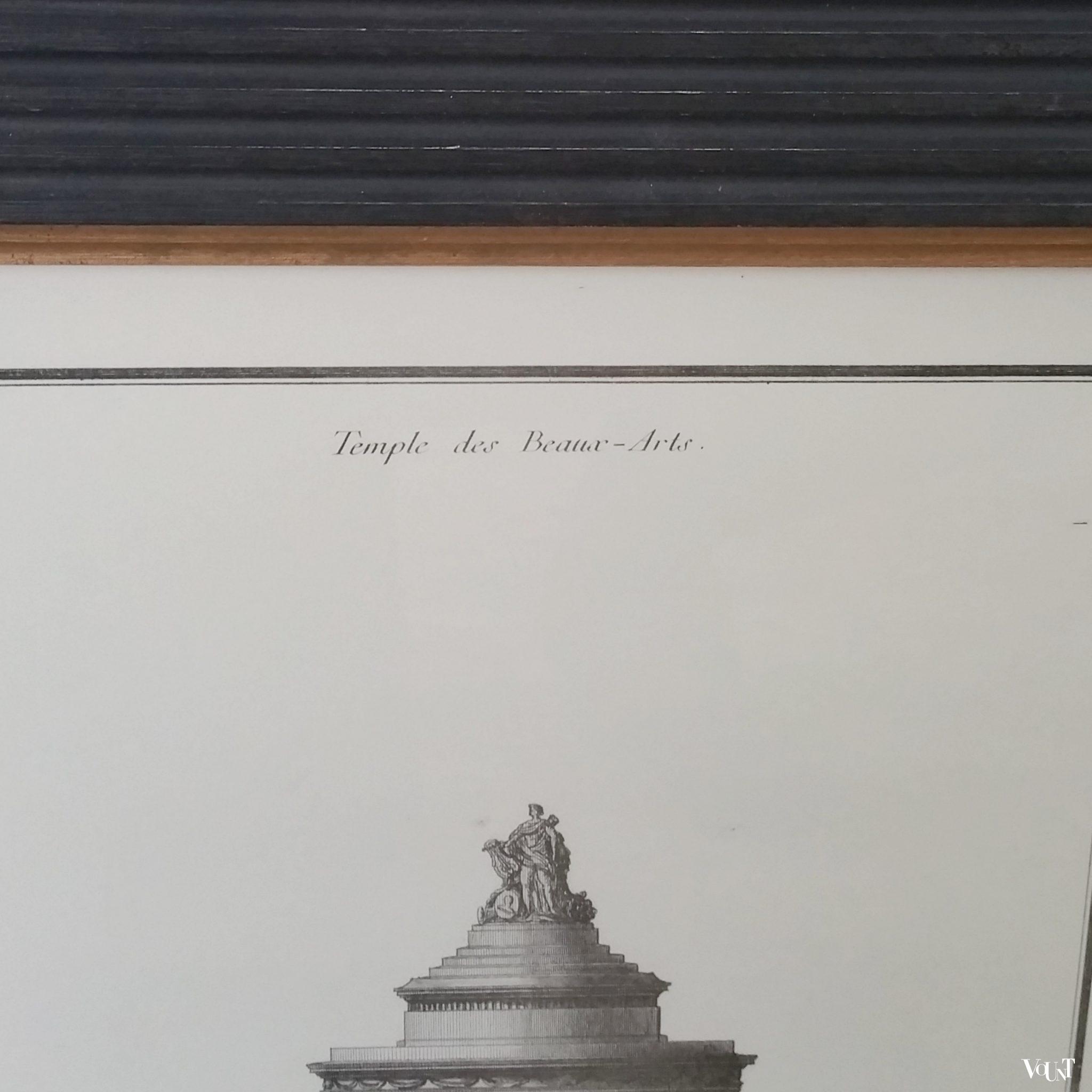 Set van 3 prints van gravures van J.F. de Neufforge in houten lijsten