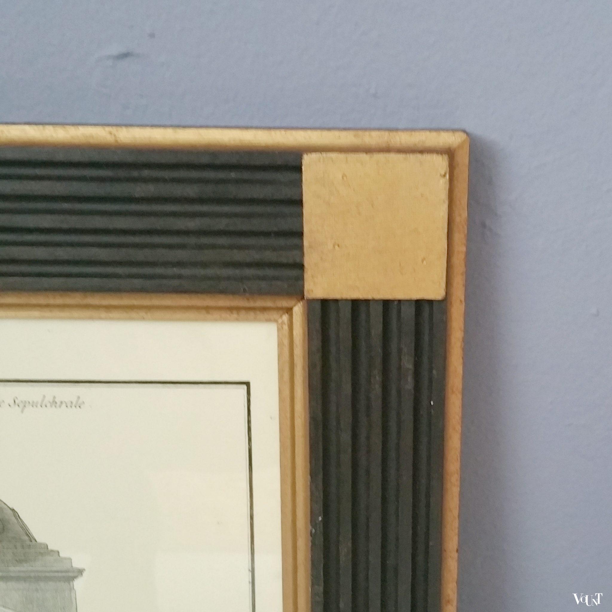 Set van 3 prints van gravures van J.F. de Neufforge in houten lijsten