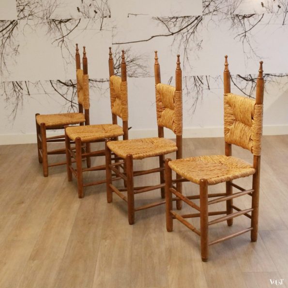 Set van 4 Spaanse stoelen, jaren '50