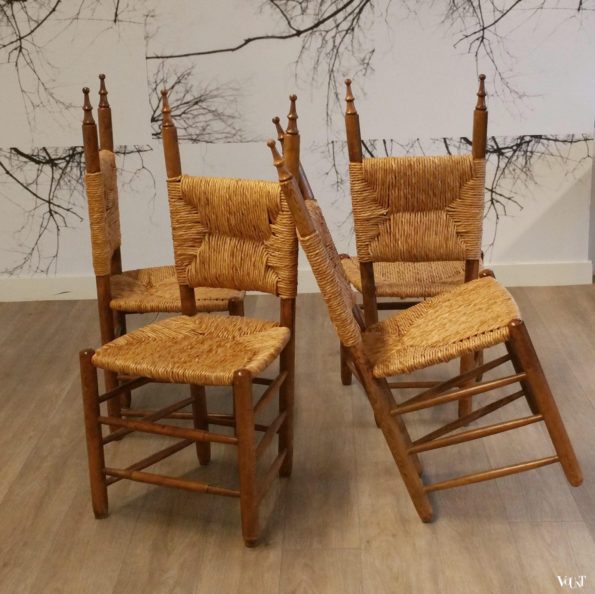 Set van 4 Spaanse stoelen, jaren '50