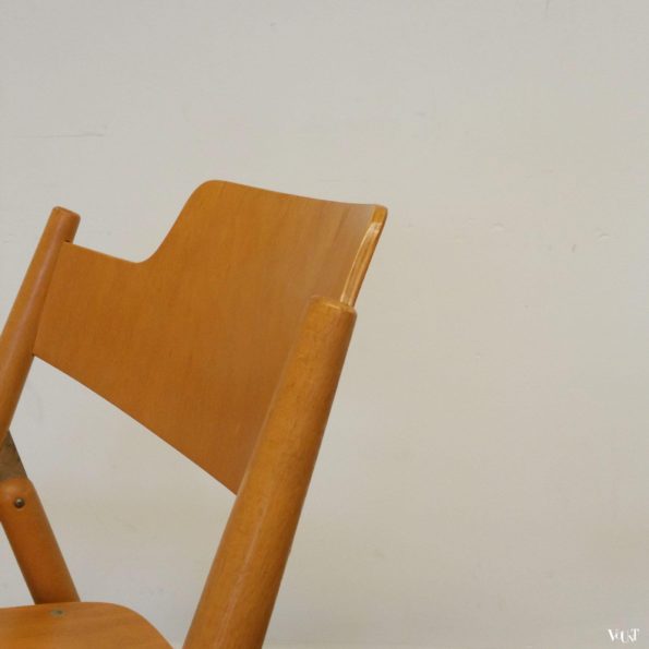 2 vintage beukenhouten SE 18 klapstoelen, Egon Eiermann voor Wilde und Spieth, jaren '50