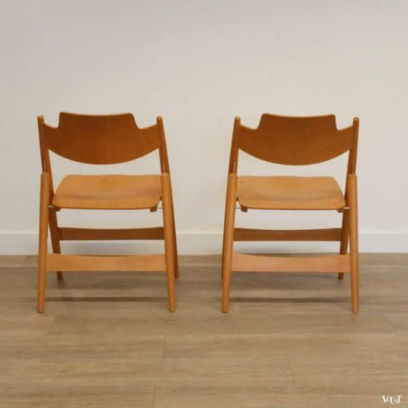 2 vintage beukenhouten SE 18 klapstoelen, Egon Eiermann voor Wilde und Spieth, jaren '50