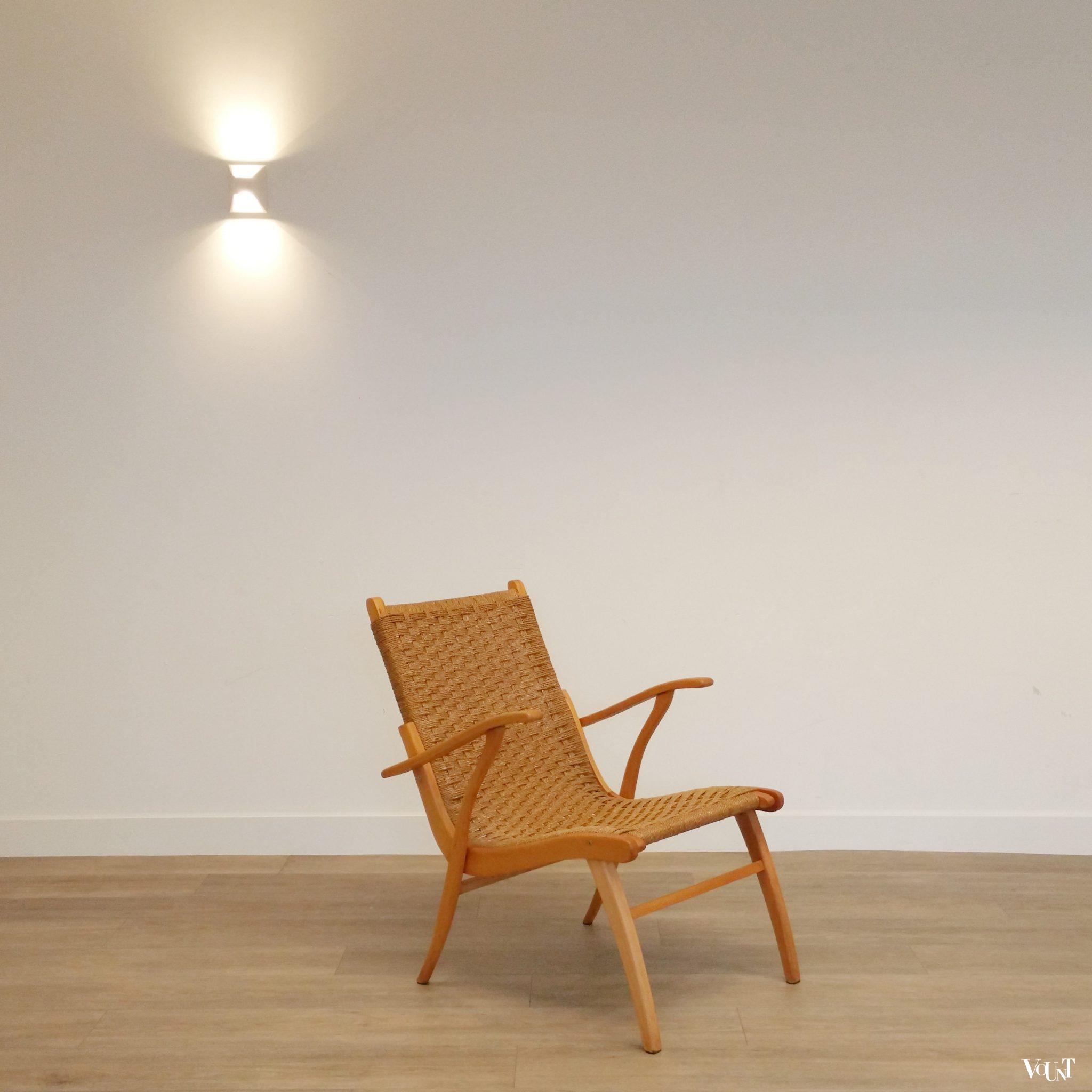 Fauteuil hout en touw, V & D, jaren '50