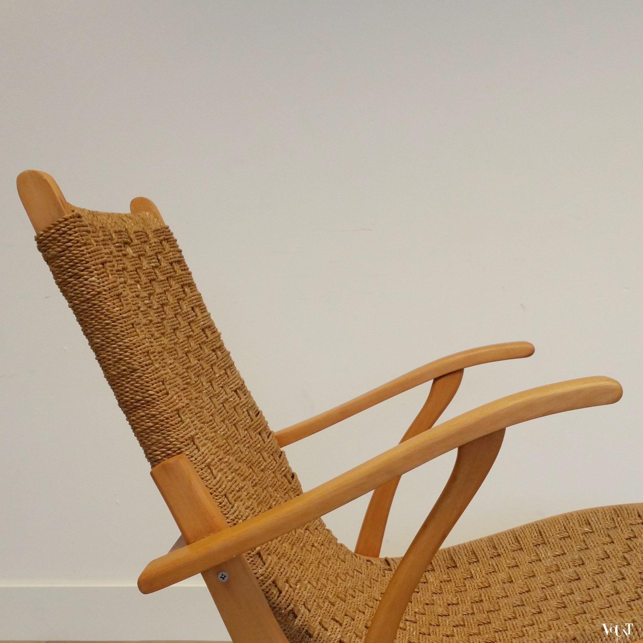 Fauteuil hout en touw, V & D, jaren '50