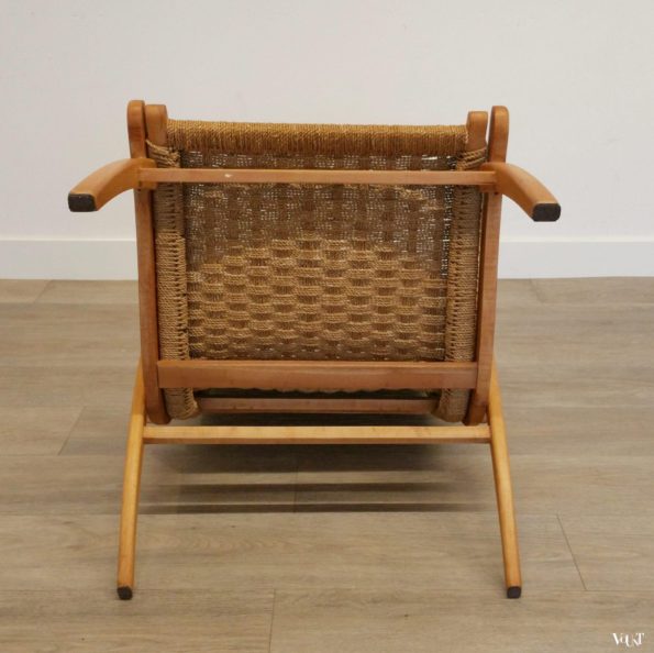 Fauteuil hout en touw, V & D, jaren '50