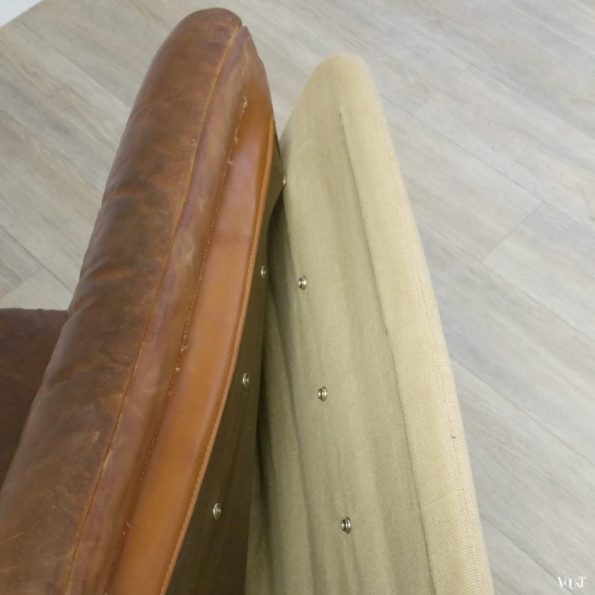 Buisframe fauteuil met leren bekleding, jaren '60/'70