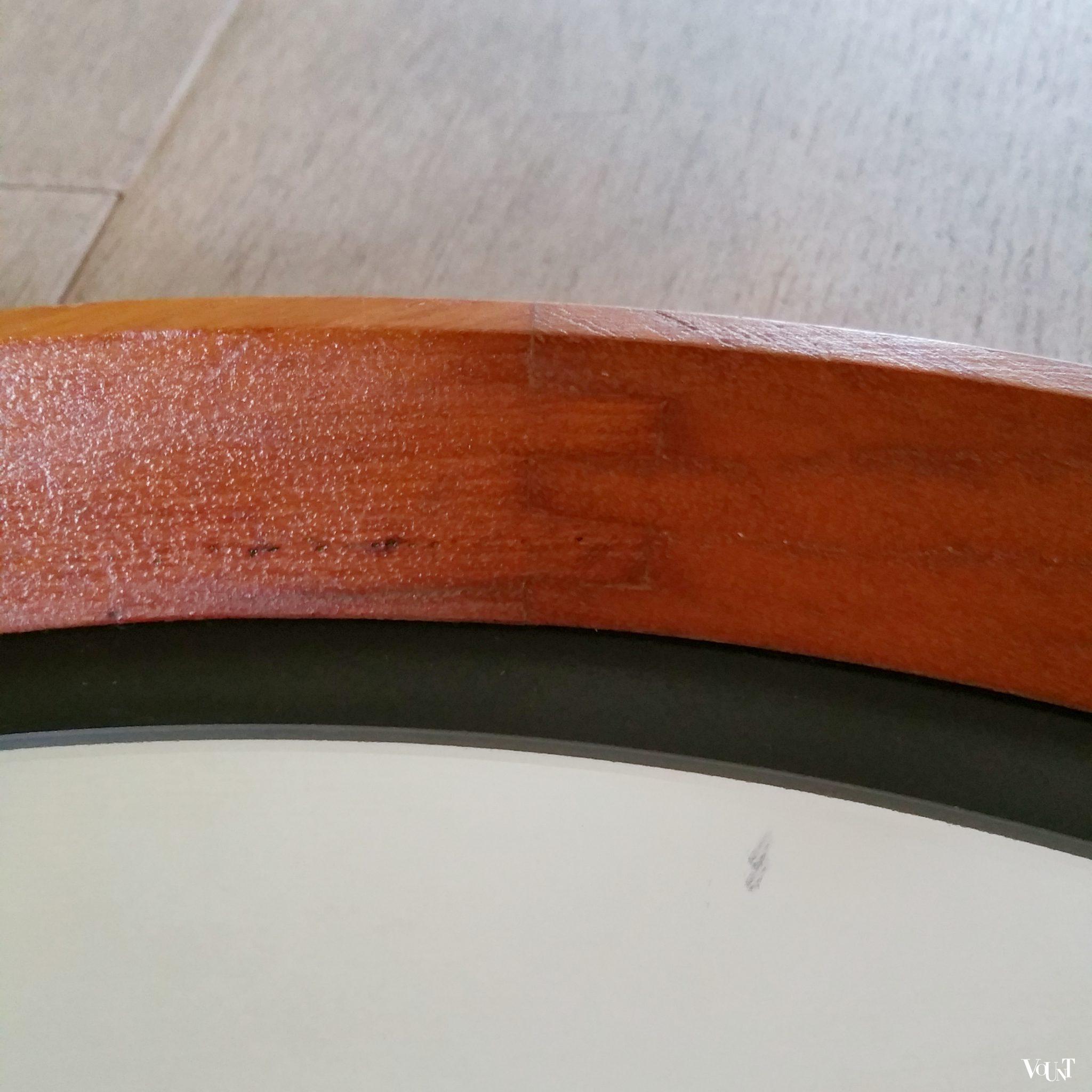 Ronde spiegel met teakhouten lijst, jaren '60