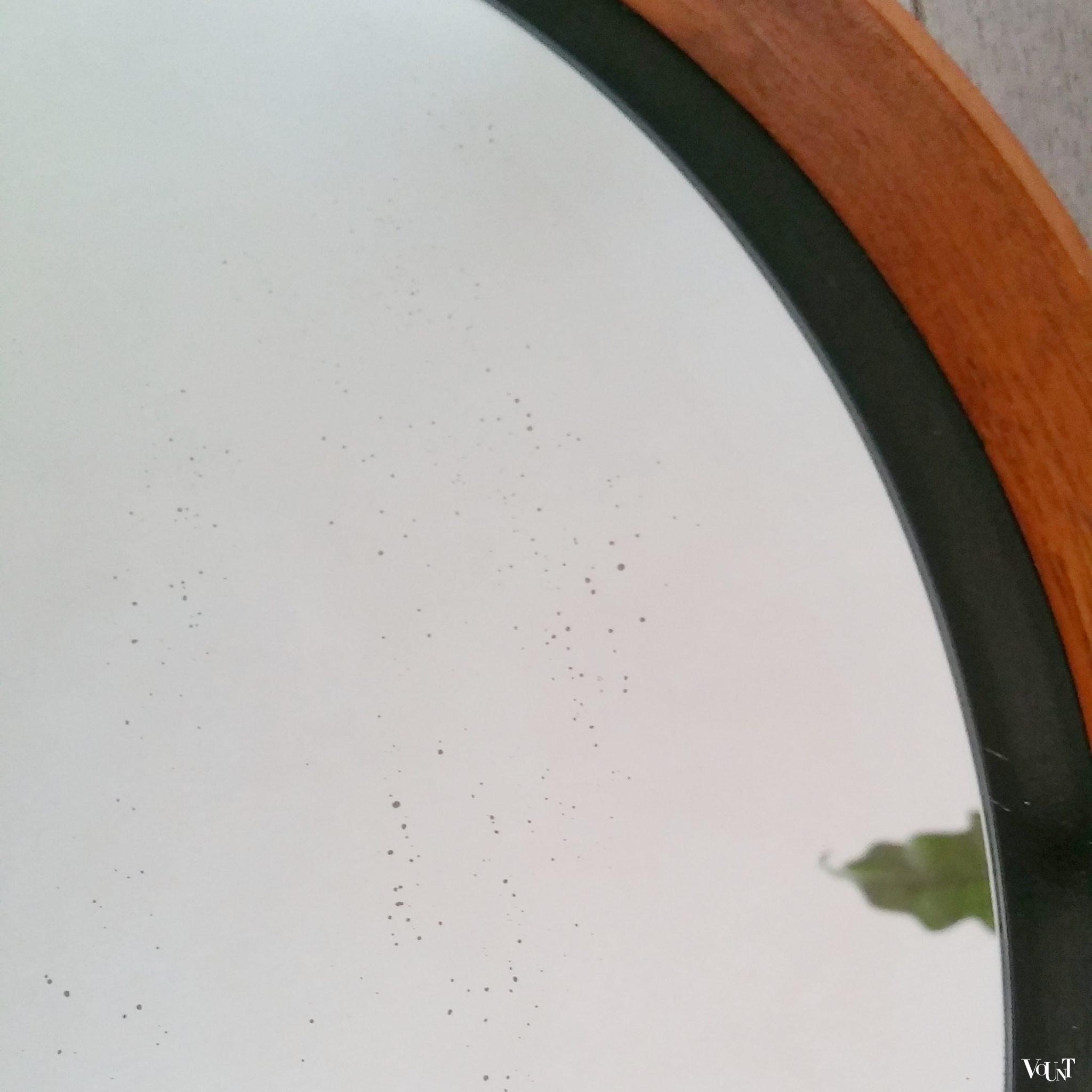 Ronde spiegel met teakhouten lijst, jaren '60