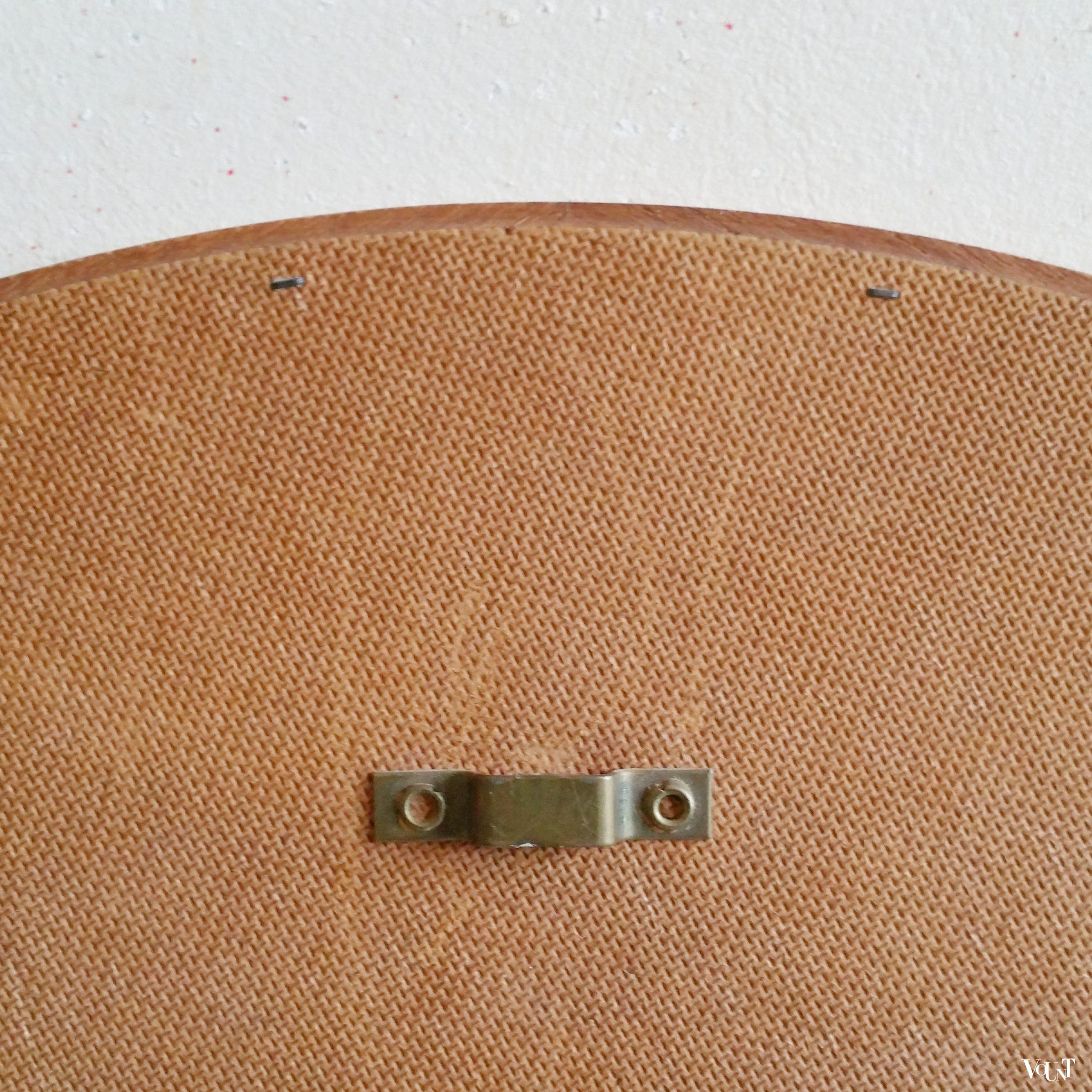 Ronde spiegel met teakhouten lijst, jaren '60