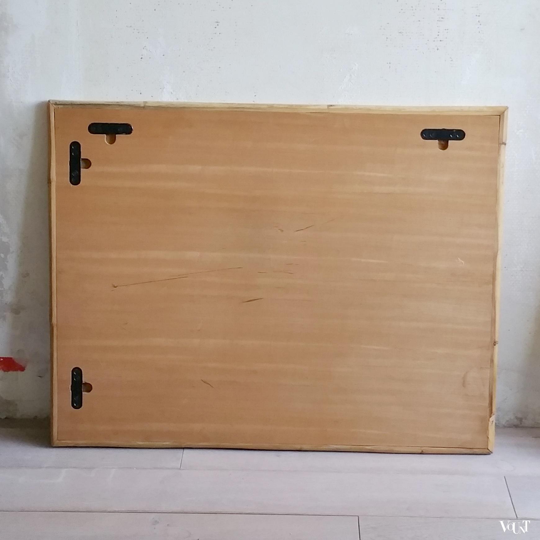 Vintage rotan wandspiegel