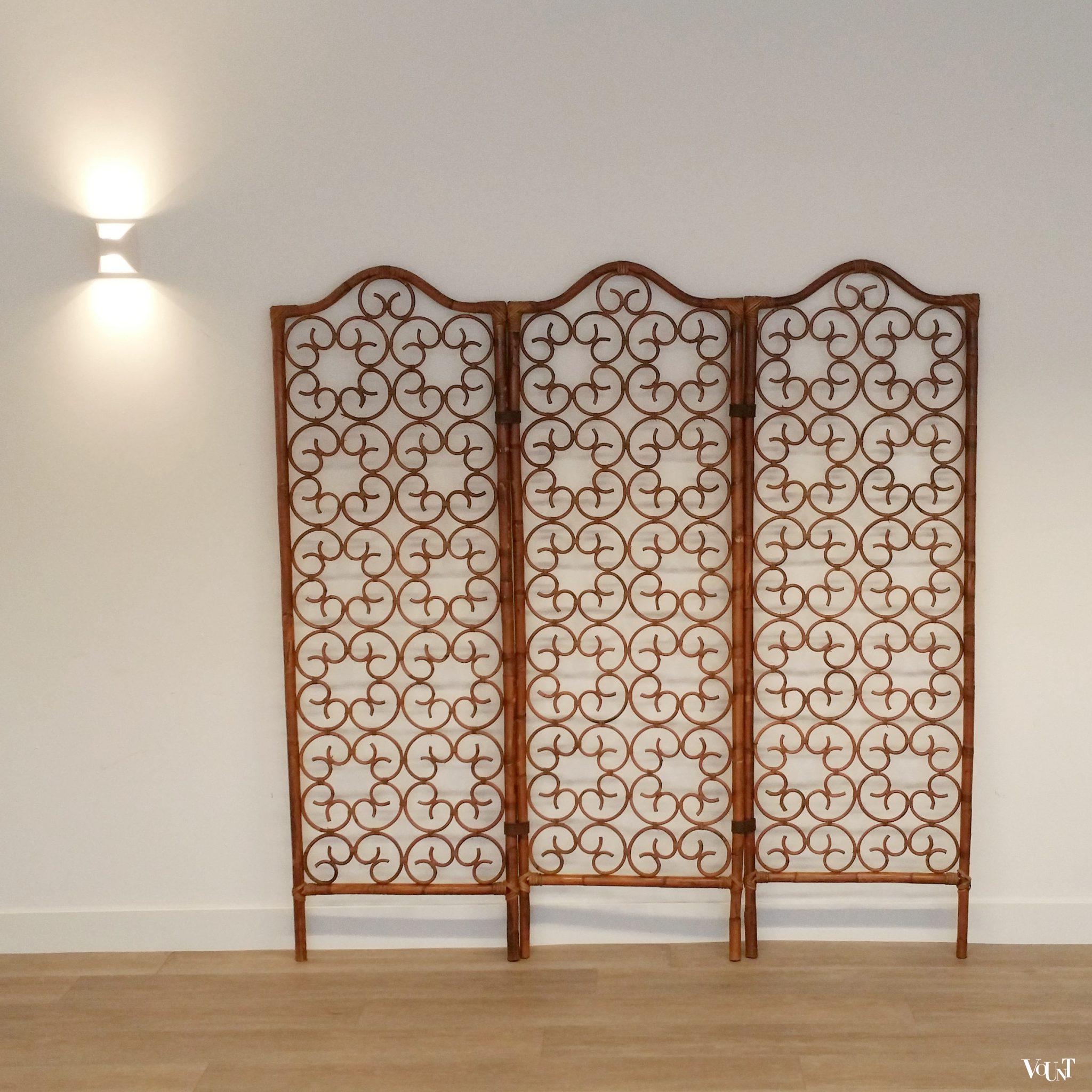 Rotan kamerscherm / room divider, jaren '70