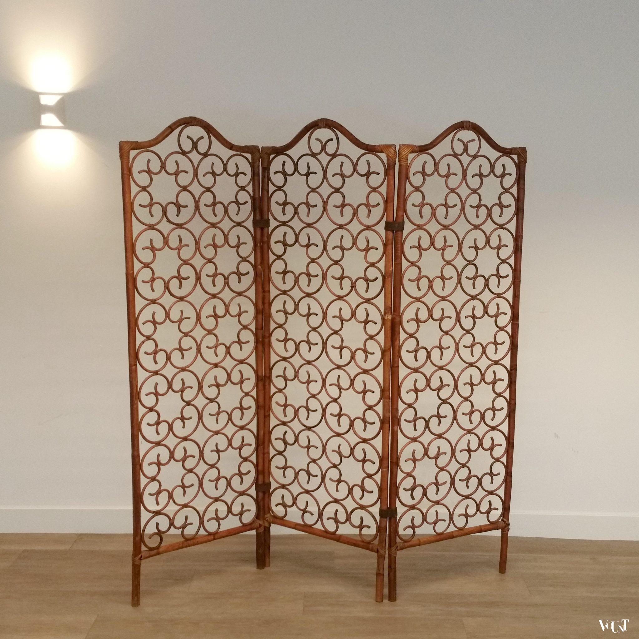 Rotan kamerscherm / room divider, jaren '70