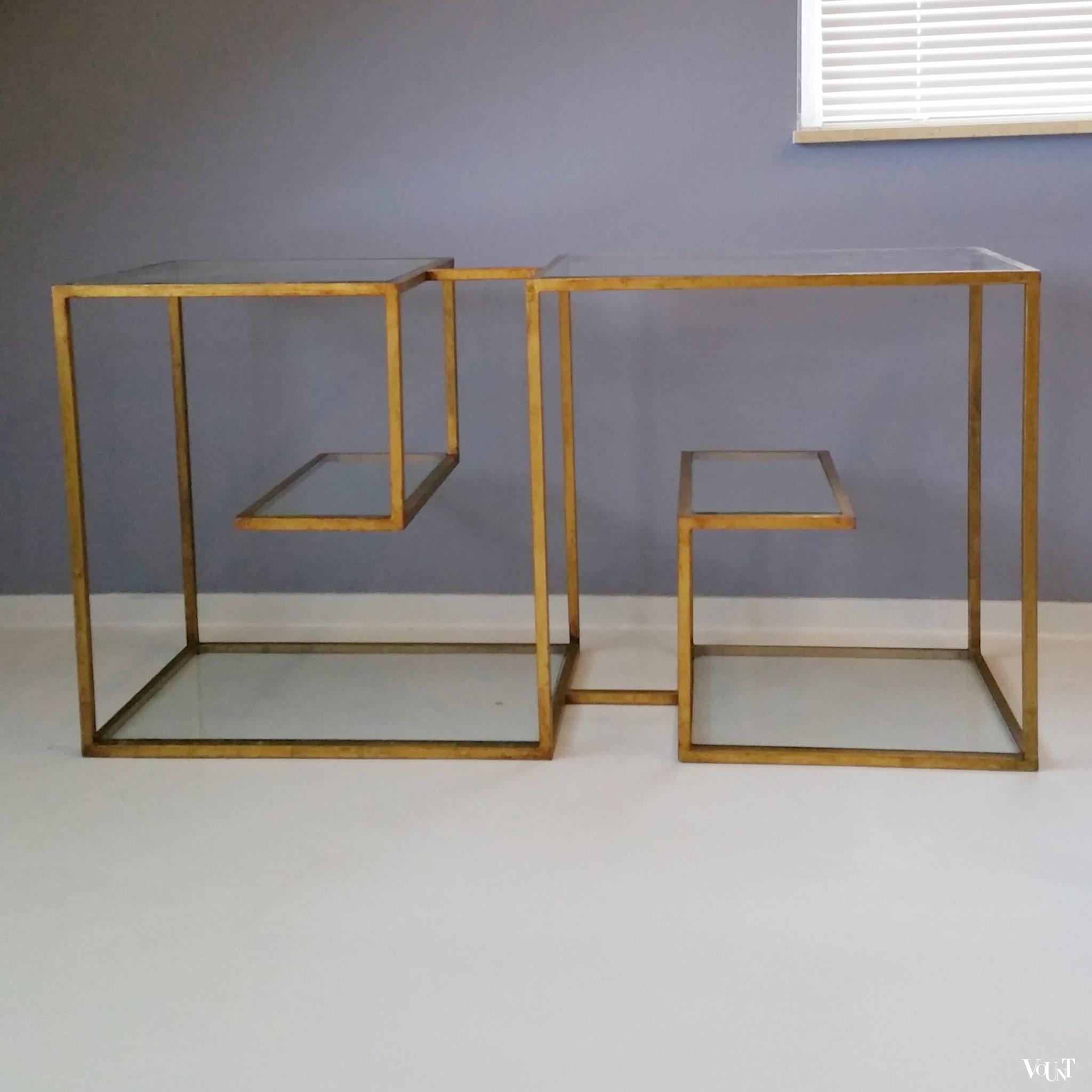 Goudkleurige etagère / room divider, jaren '70