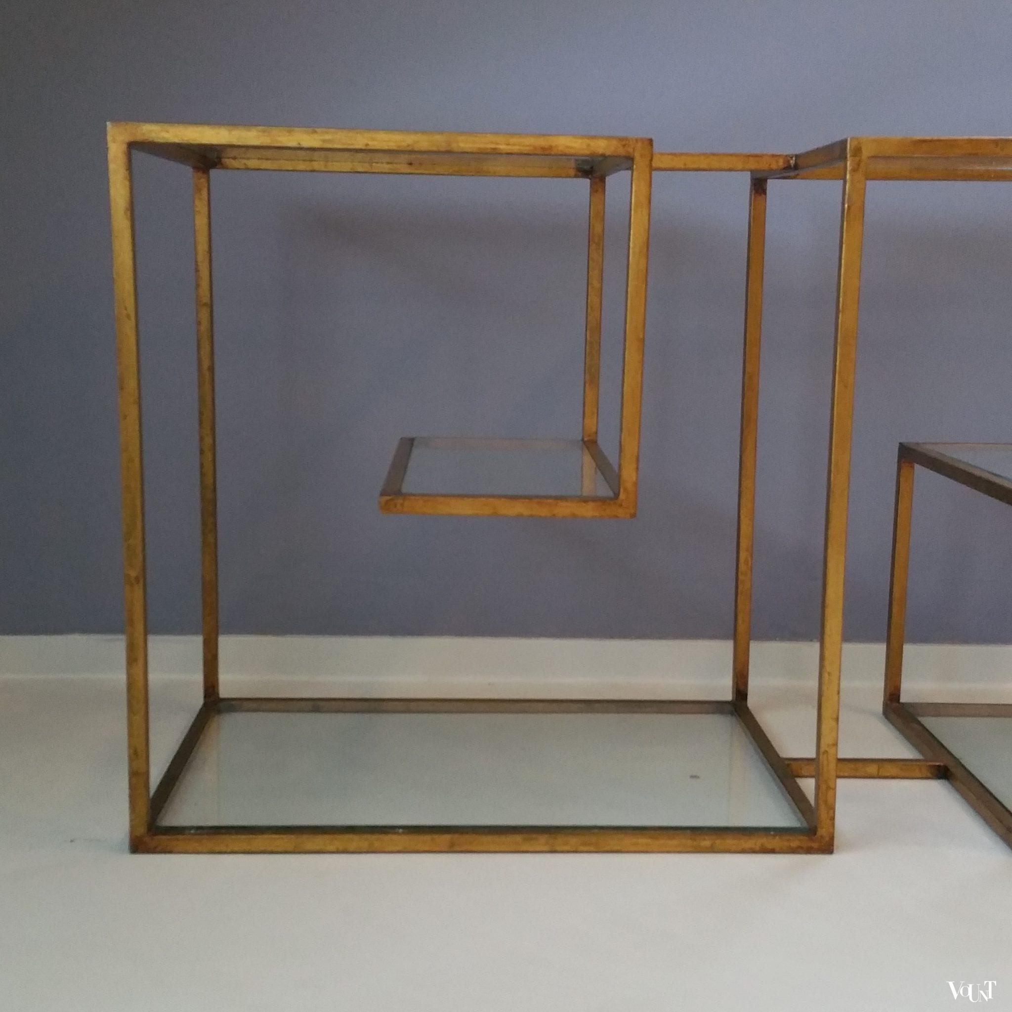 Goudkleurige etagère / room divider, jaren '70