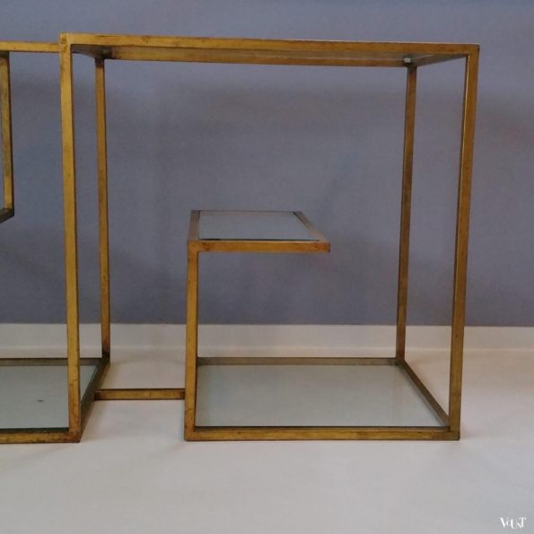 Goudkleurige etagère / room divider, jaren '70