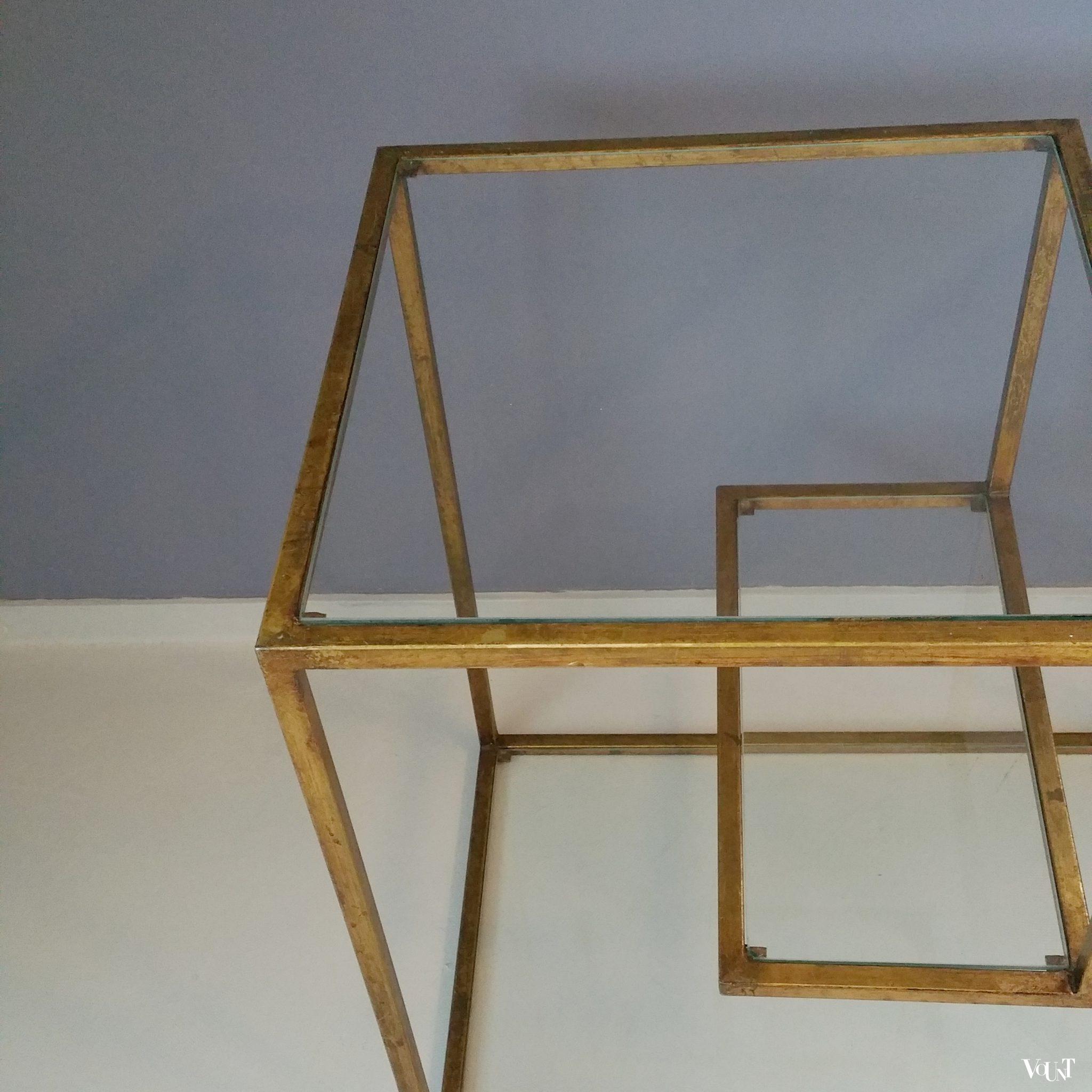 Goudkleurige etagère / room divider, jaren '70