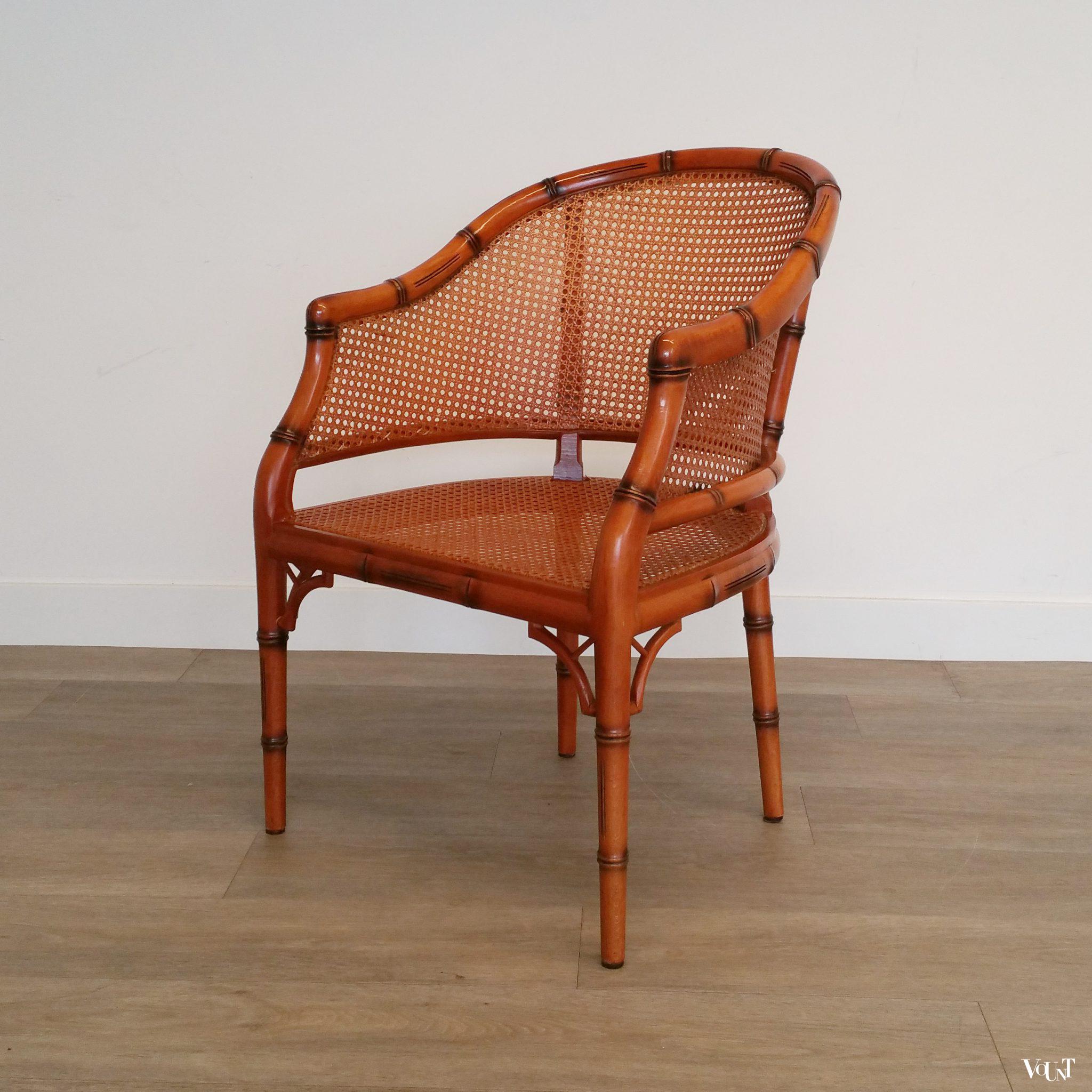 Faux bamboo fauteuil, jaren '90