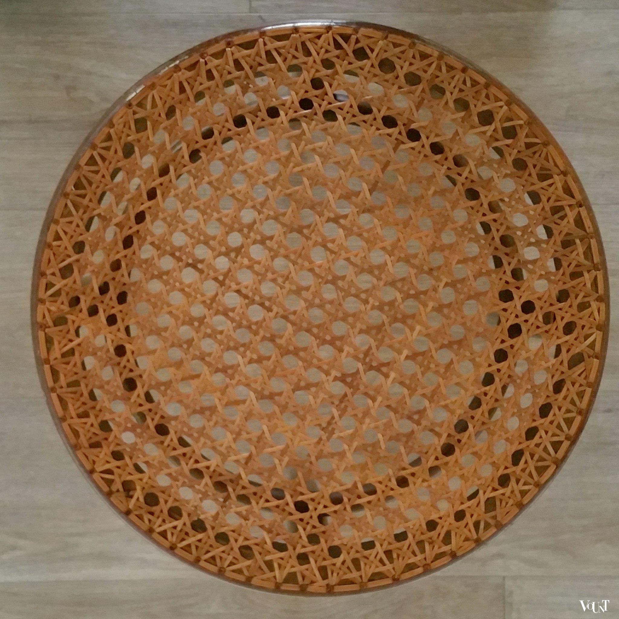 Bentwood kruk met rotan zitting, jaren '50
