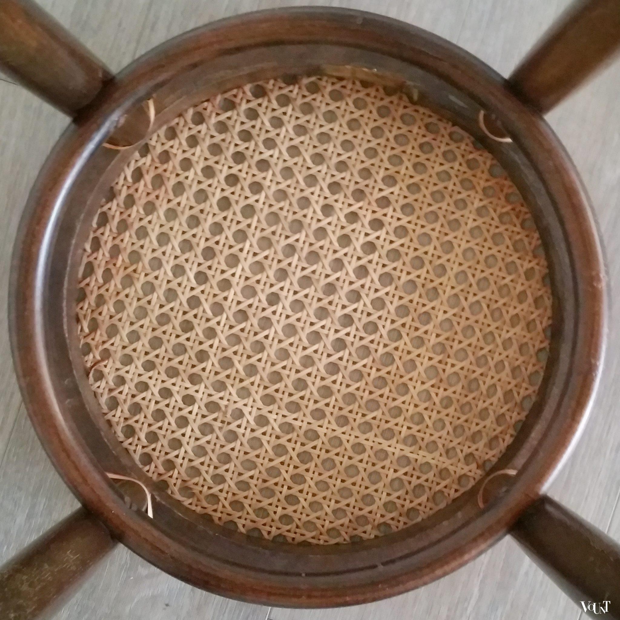 Bentwood kruk met rotan zitting, jaren '50